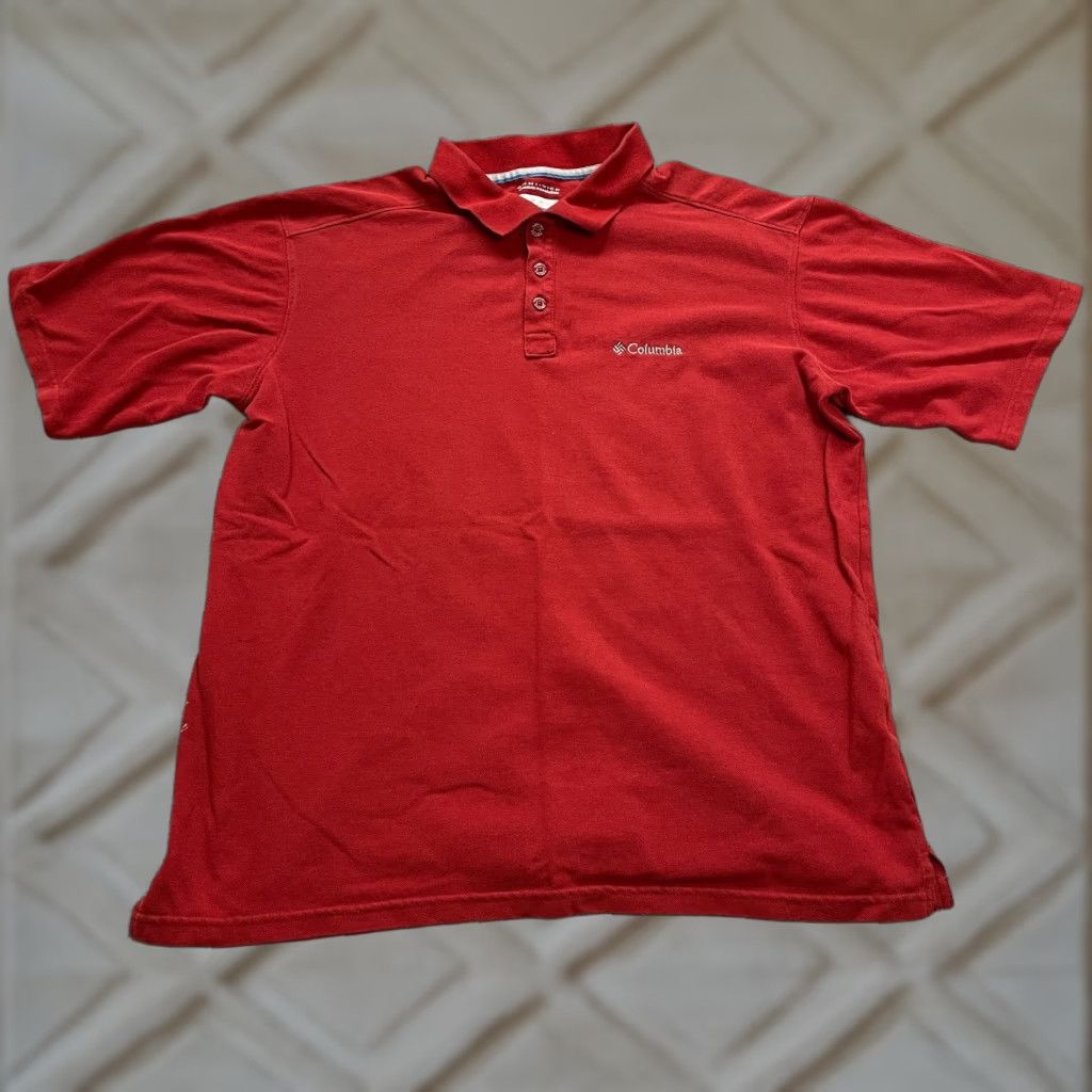 Vintage Columbia Polo Shirt Mens Large Red Short Sleeve Cotton Omn i Wick Size US L / EU 52-54 / 3 - 1 Thumbnail
