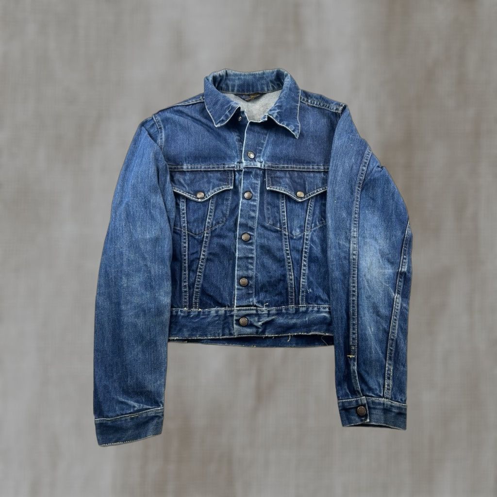Sears VINTAGE Sears Denim Jacket USA 38 Women’s Denim Trucker Snap Blue Cotton Regular Snap Jacket Women USA Made Mens? (Note: The original specifies Women) Size XS / US 0-2 / IT 36-38 - 1 Thumbnail