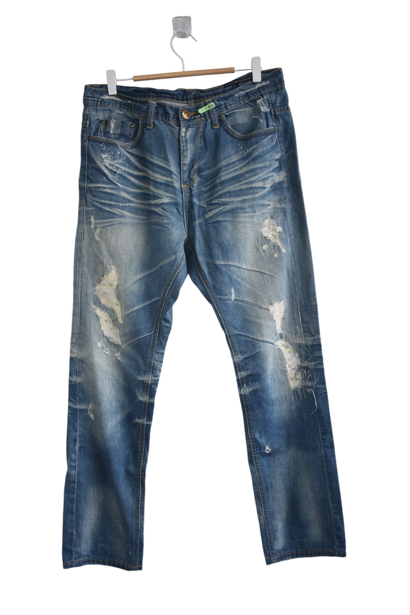 Black Barrett × Neil Barrett Distress Faded! Neil Barrett Denim Jeans Pants W33 Size US 33 - 1 Thumbnail