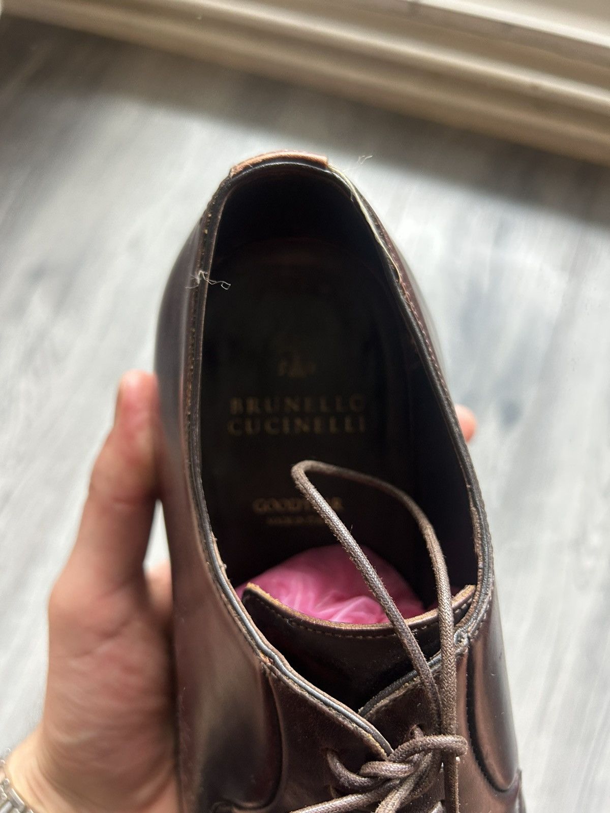 Brunello Cucinelli Burgundy Derbies with Vibram Sole Size US 8.5 / EU 41-42 - 10 Thumbnail