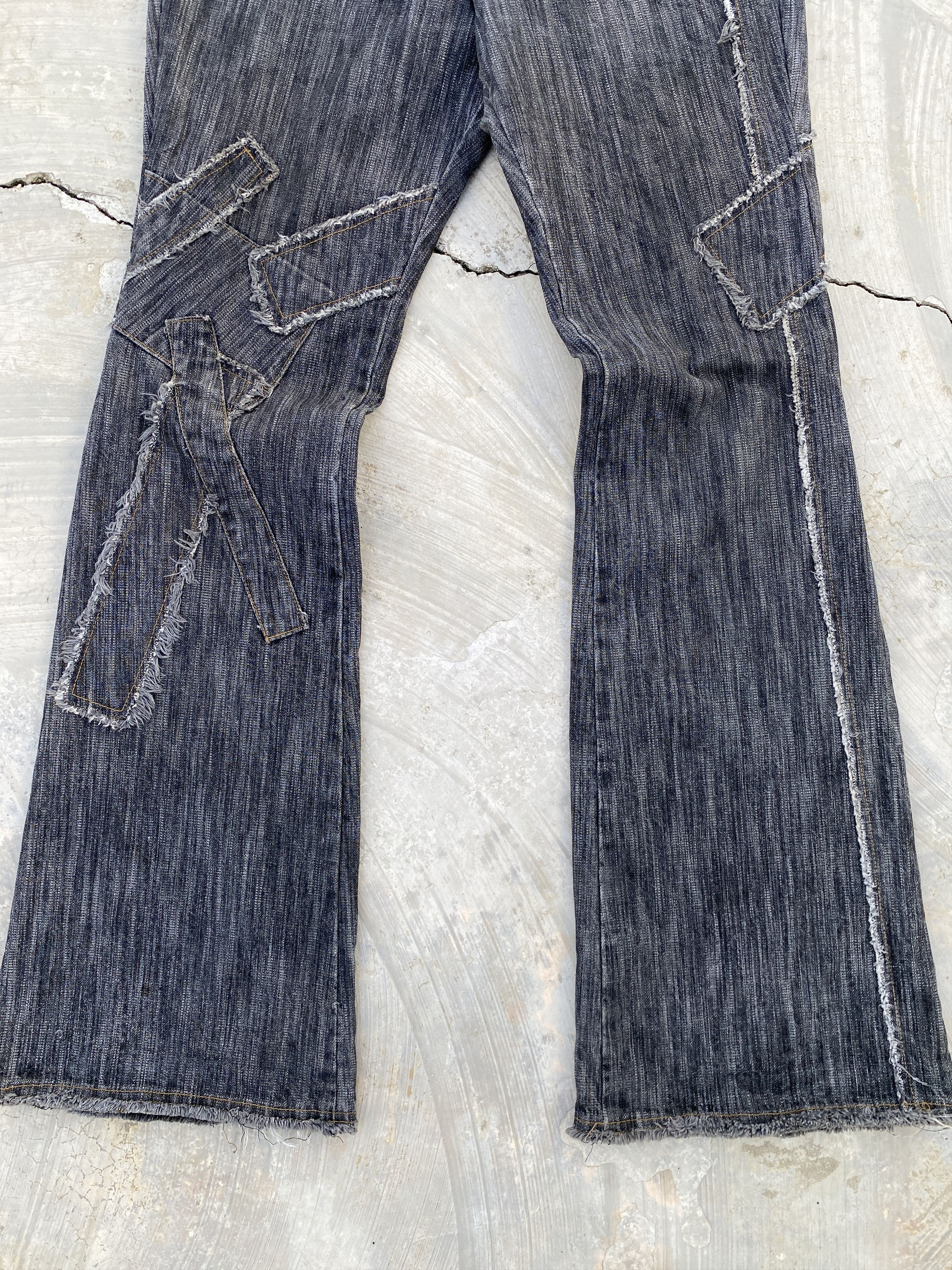 Japanese Brand × Tornado Mart Tornado Mart Patchwork Black Jeans Size US 33 - 3 Thumbnail