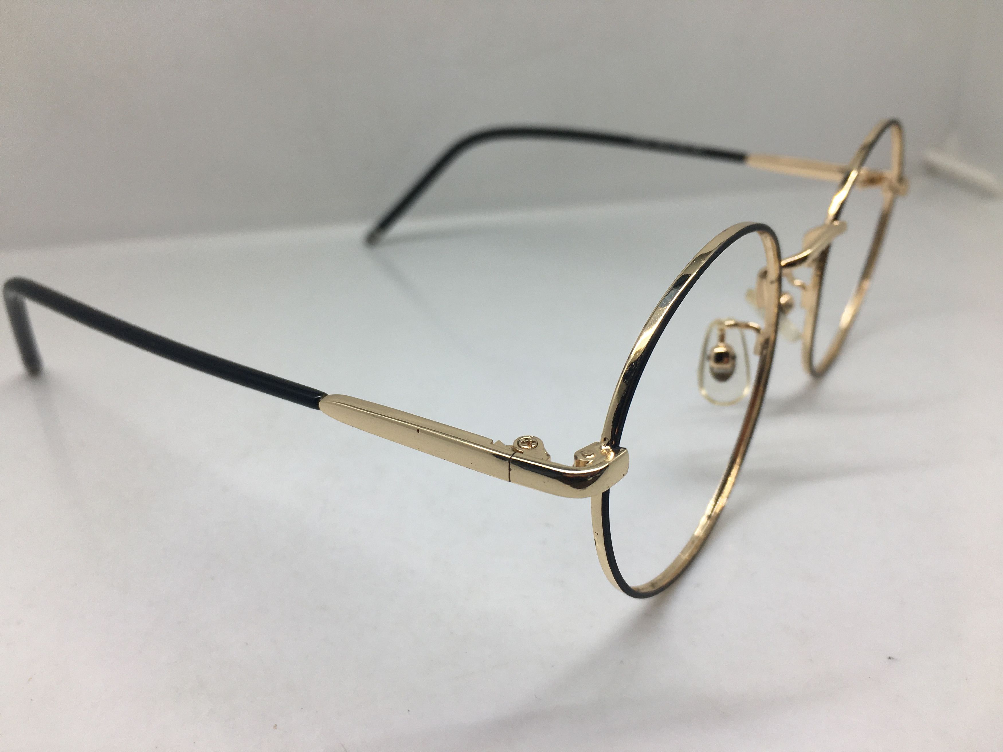 Other Gold Black Round Full Rim Eyeglasses GATSBY ARISTOCRAT Size ONE SIZE - 2 Thumbnail