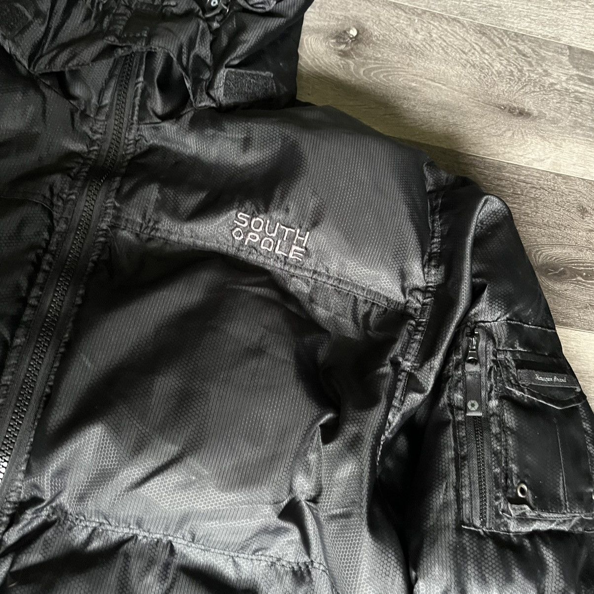 Southpole Vintage 2000s South Pole Puffer Hooded Coat Zip Jacket Black Size US XXL / EU 58 / 5 - 4 Thumbnail