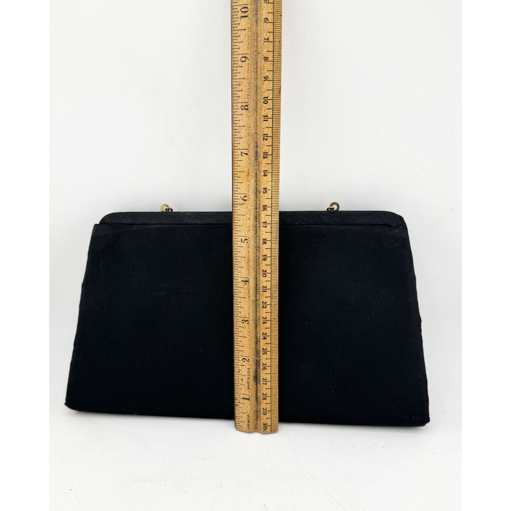 Vintage Vintage black satin purse handbag bag Size ONE SIZE - 4 Thumbnail