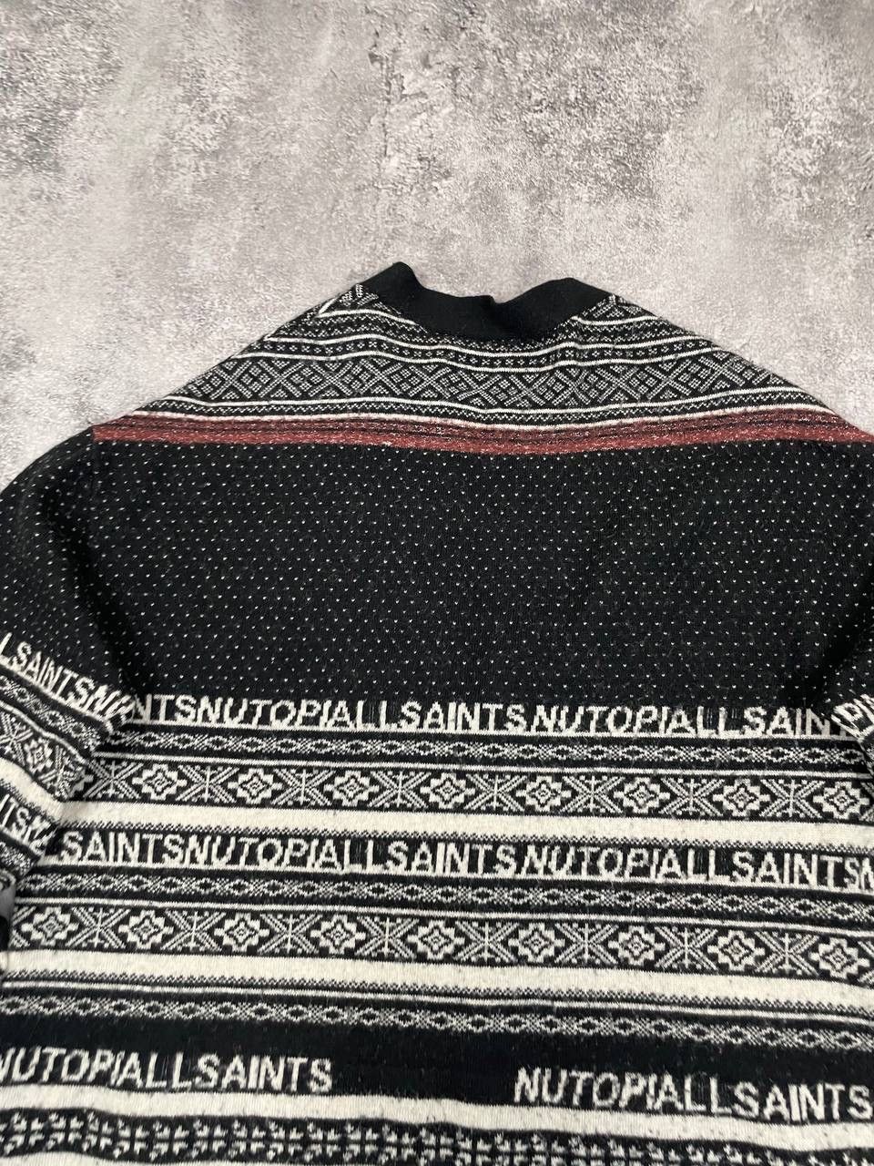 Allsaints AllSaints Men Knit Cardigan Black White Pattern Sweater Size US XS / EU 42 / 0 - 9 Thumbnail