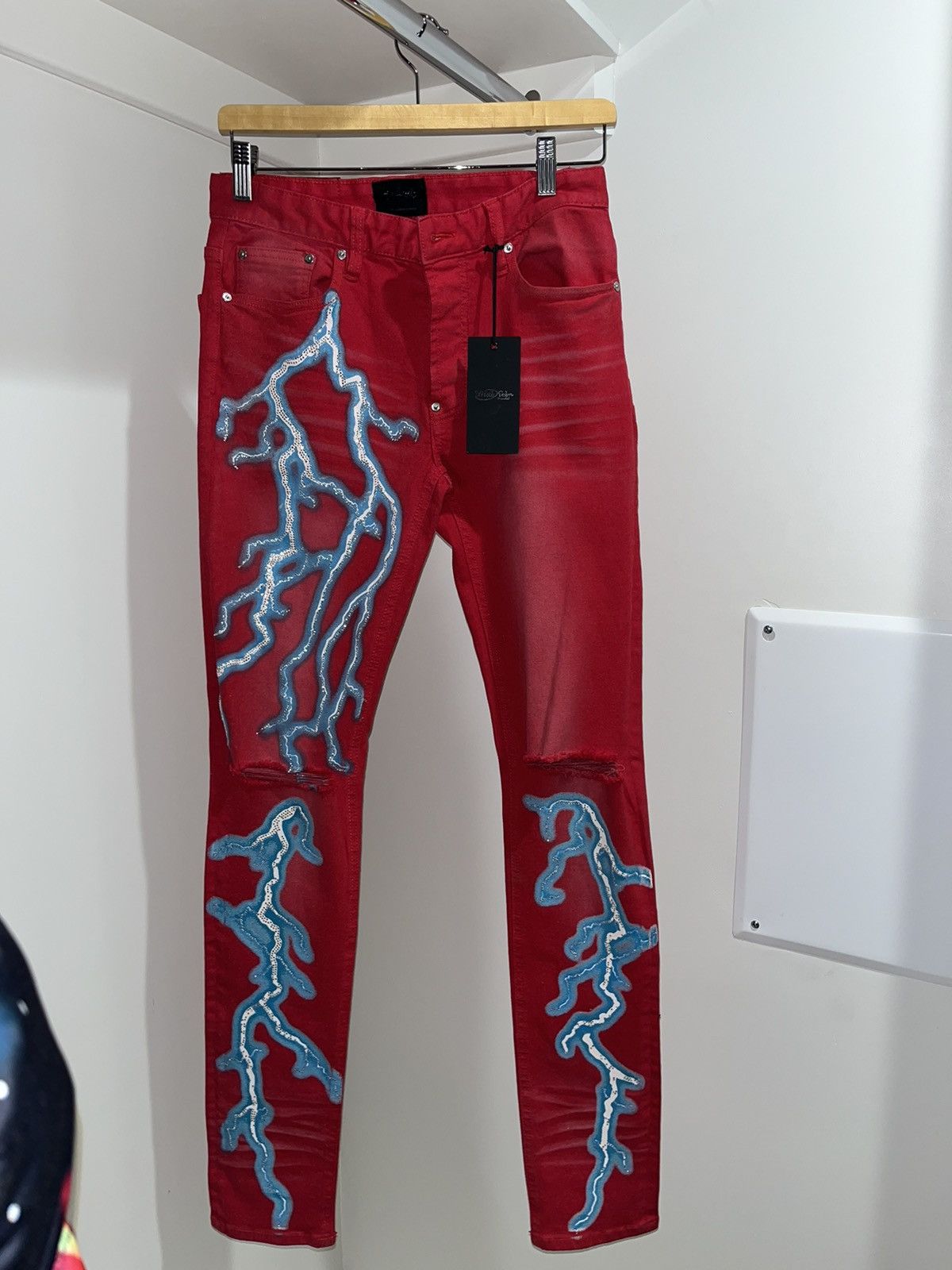 Other × Rockstar Games Mackeen Red Lightning Denim Size US 28 / EU 44 - 2 Thumbnail
