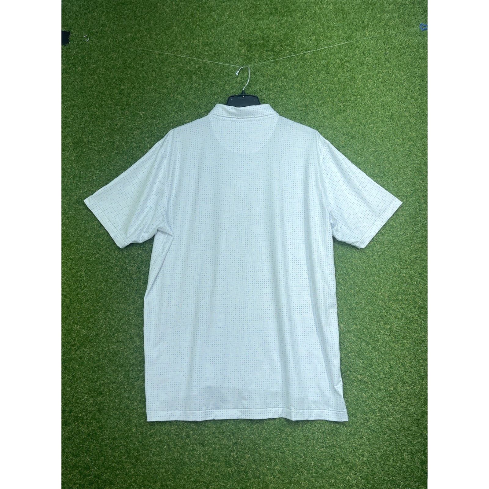 Peter Millar Peter Millar Summer Comfort Polo Shirt Mens XL White Geometric Short Sleeve Polo Golf Shirt, Polyester Spandex, 3D Logo, Breathable, Regular Fit Size US XL / EU 56 / 4 - 3 Thumbnail