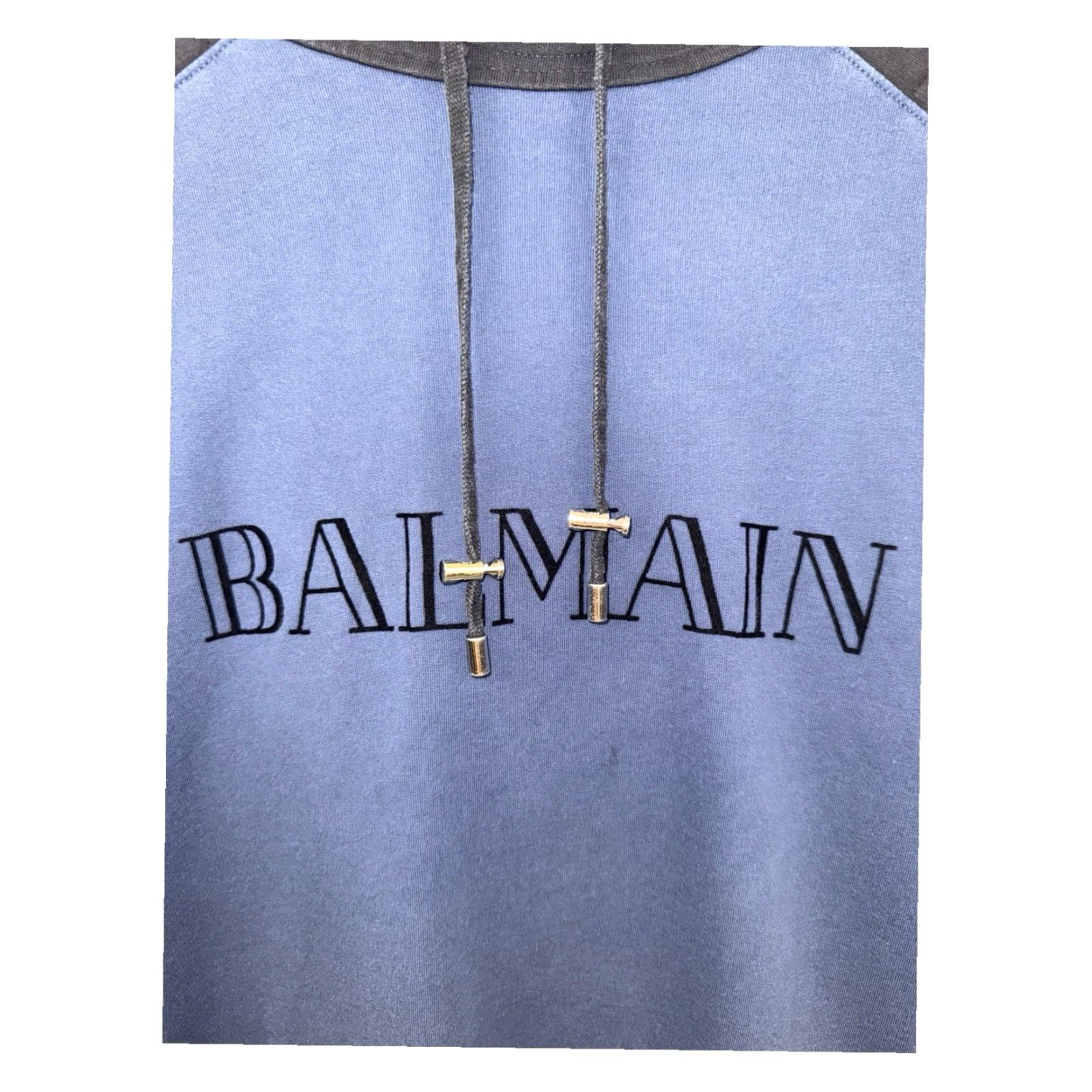 H&M BALMAIN x H&M Blue Hoodie Sweatshirt Logo Pullover Sz M Regular Men Hooded RARE Size US M / EU 48-50 / 2 - 3 Thumbnail