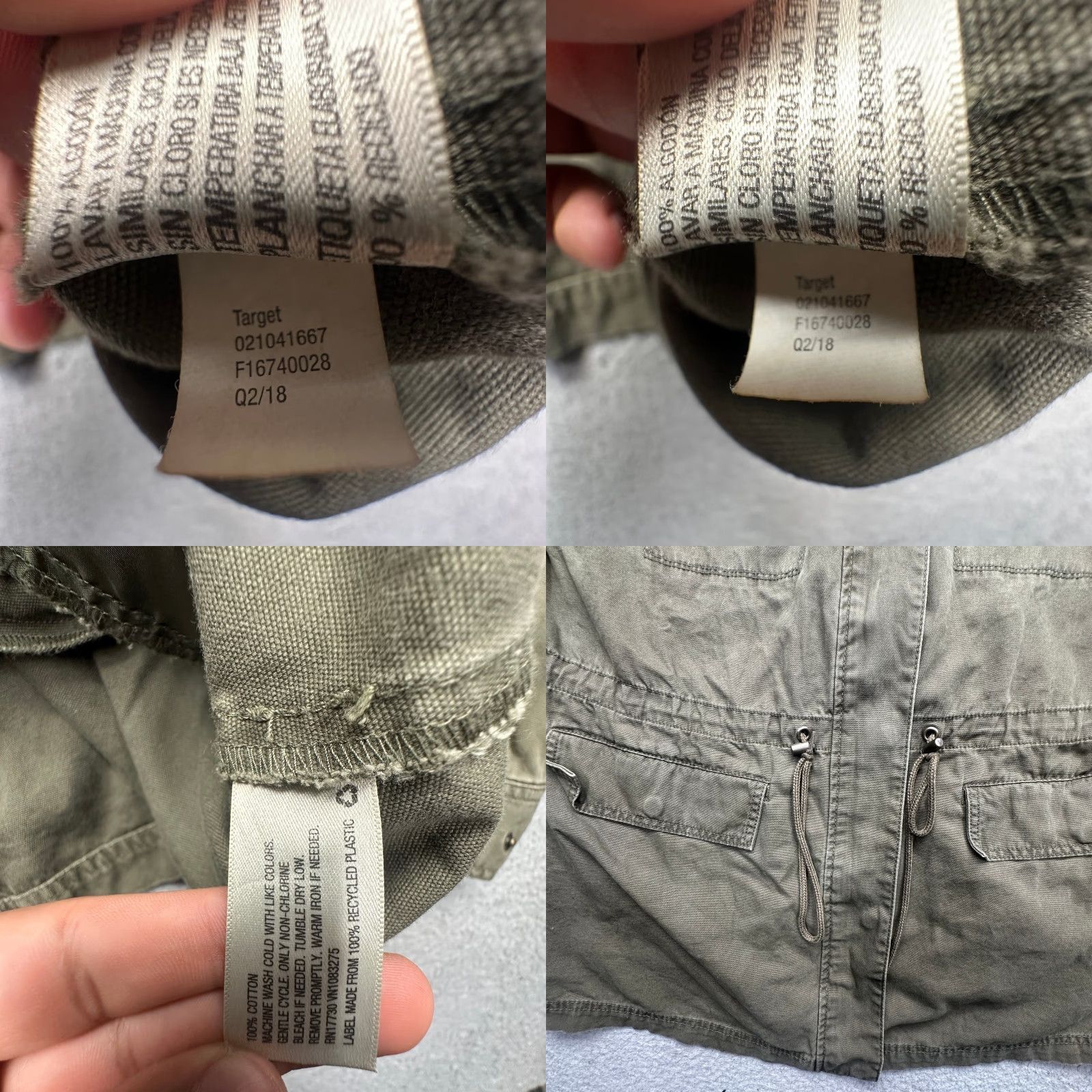 Vintage VINTAGE Ava & Viv Military Jacket Womens 1X Olive Green Pockets Coat Hooded Utility Jacket Size XL / US 12-14 / IT 48-50 - 8 Thumbnail