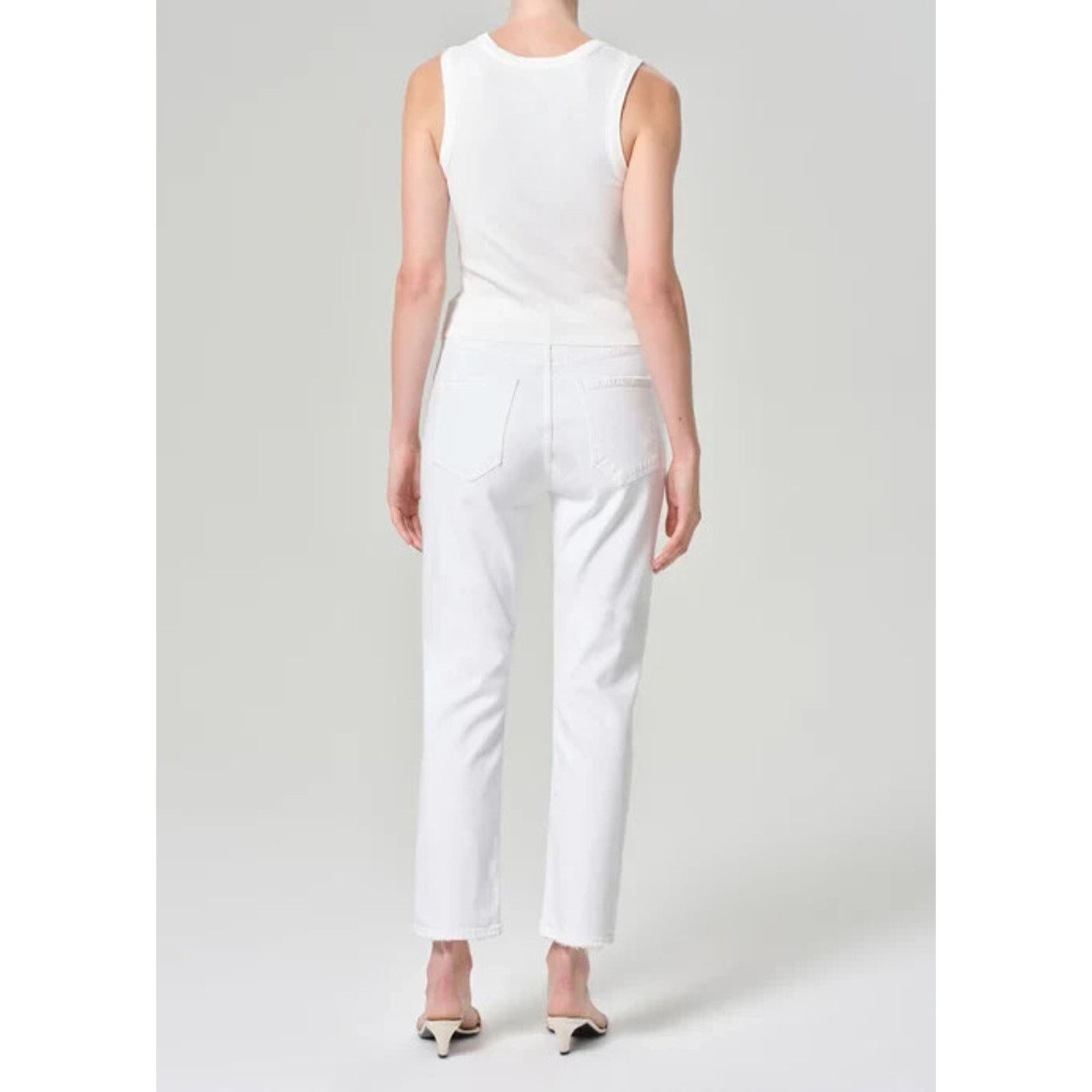 Agolde Agolde Womens Riley Crop High Rise White Jeans 28 Size 28" / US 6 / IT 42 - 2 Thumbnail