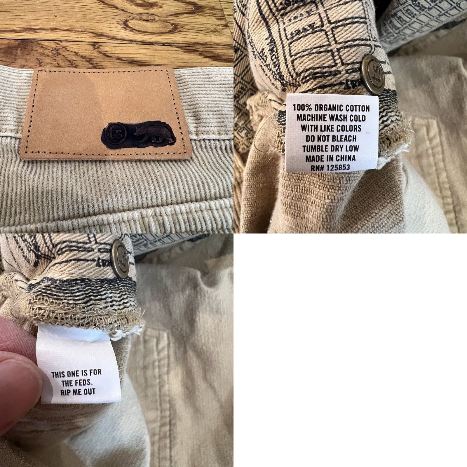 Taylor Stitch TAYLOR STITCH 100% Organic Cotton Democratic Corduroy Pants - Men 33x33 Beige, Flat Front, Straight Leg, 5-Pocket, Zip Closure Size US 33 - 9 Thumbnail