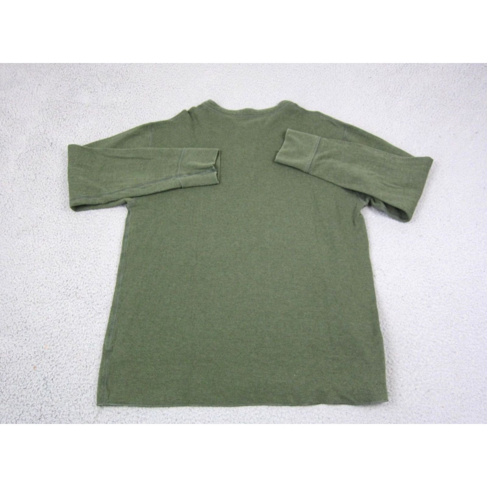 Vintage LL Bean Shirt Mens XL Green Two Layer River Drivers Henley Button Up Wool Cotton Knit Long Sleeve 90s Outdoor Casual Mens Size US XL / EU 56 / 4 - 7 Thumbnail