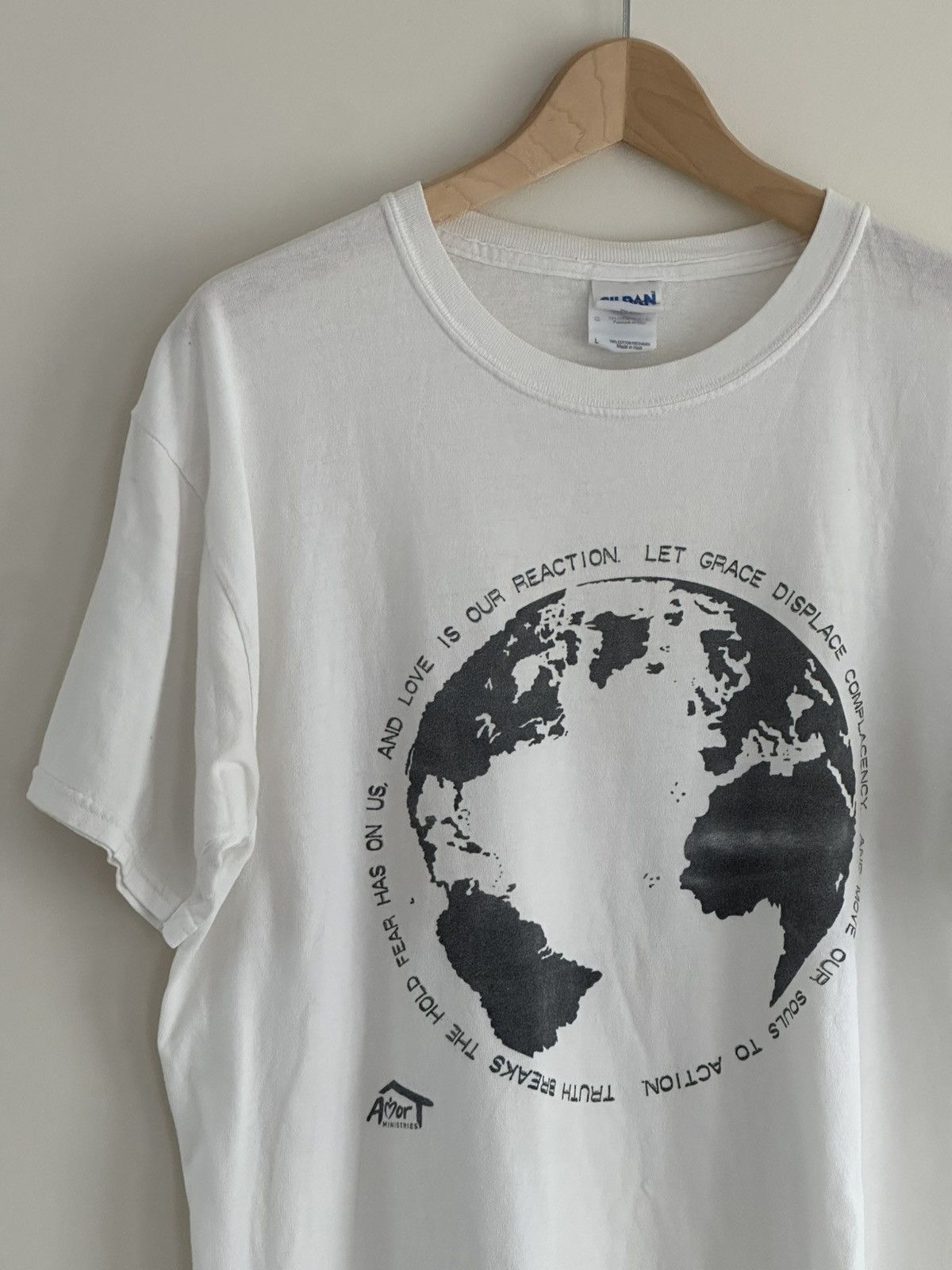 Gildan Vintage Jesus Gildan T-Shirt Globe Graphic Print Earth Size US L / EU 52-54 / 3 - 2 Thumbnail