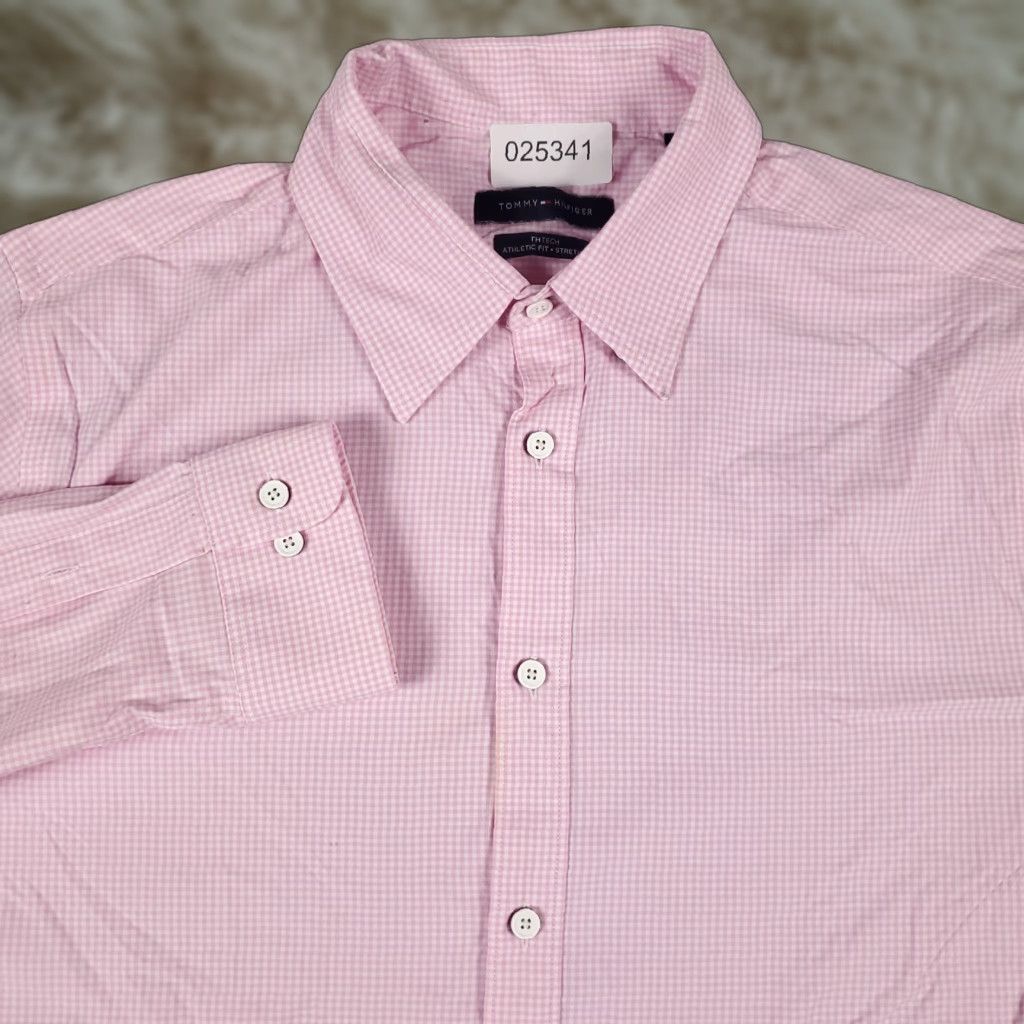 Tommy Hilfiger Tommy Hilfiger Pink Check Button-Up Shirt Men’s Large Long Sleeve Casual Preppy Size US L / EU 52-54 / 3 - 1 Thumbnail