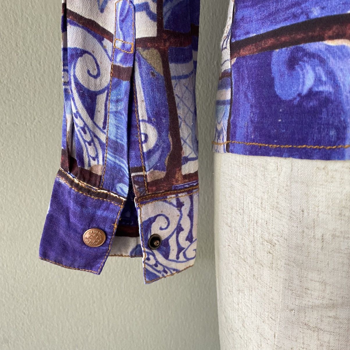 Jean Paul Gaultier Jean Paul Gaultier Vintage Ocean Mosaic Shirt Size US XXS / EU 40 - 16 Thumbnail
