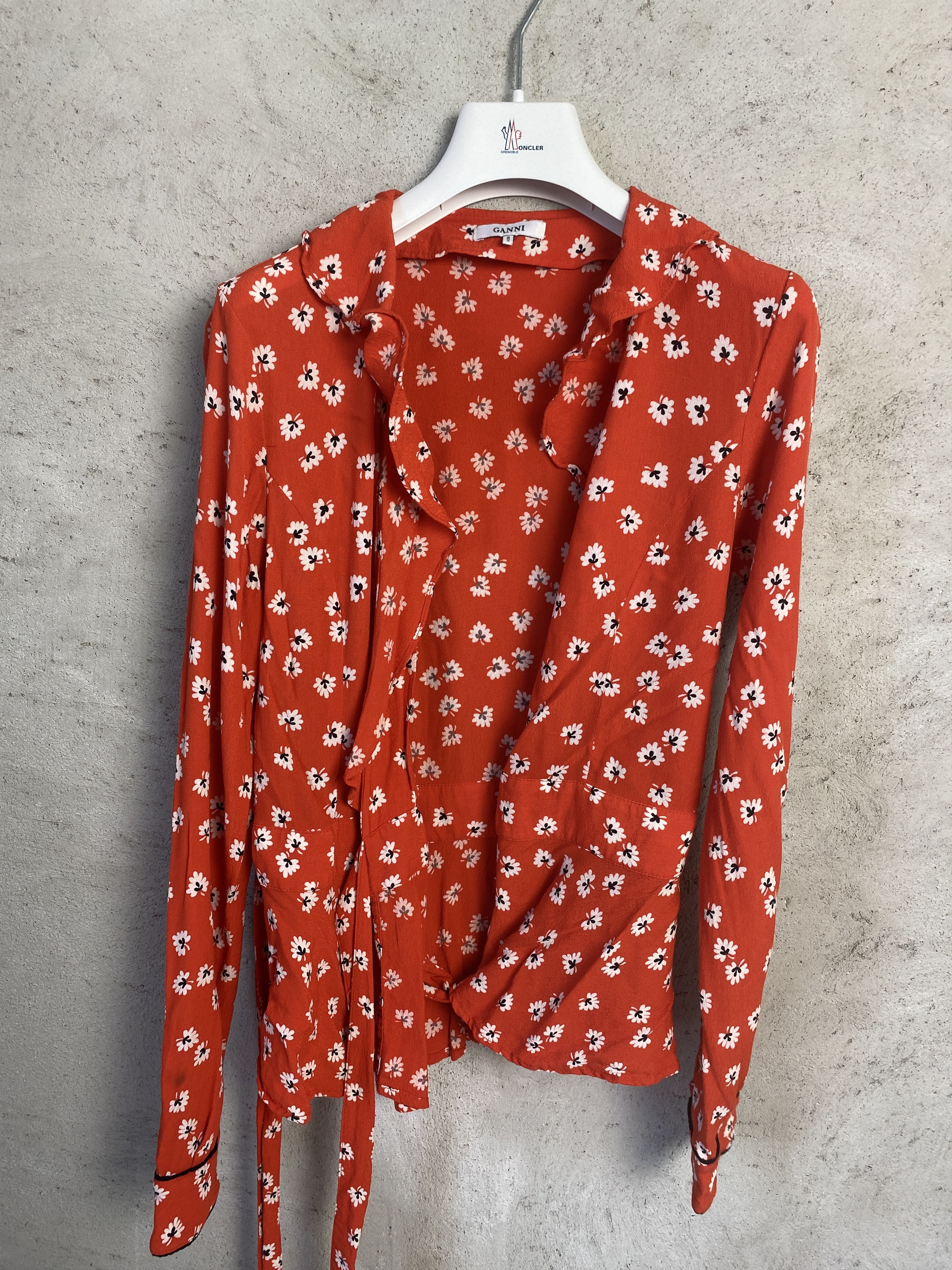 Ganni Ganni Silvery Creep shirt floral viscose casual Size XS / US 0-2 / IT 36-38 - 1 Thumbnail
