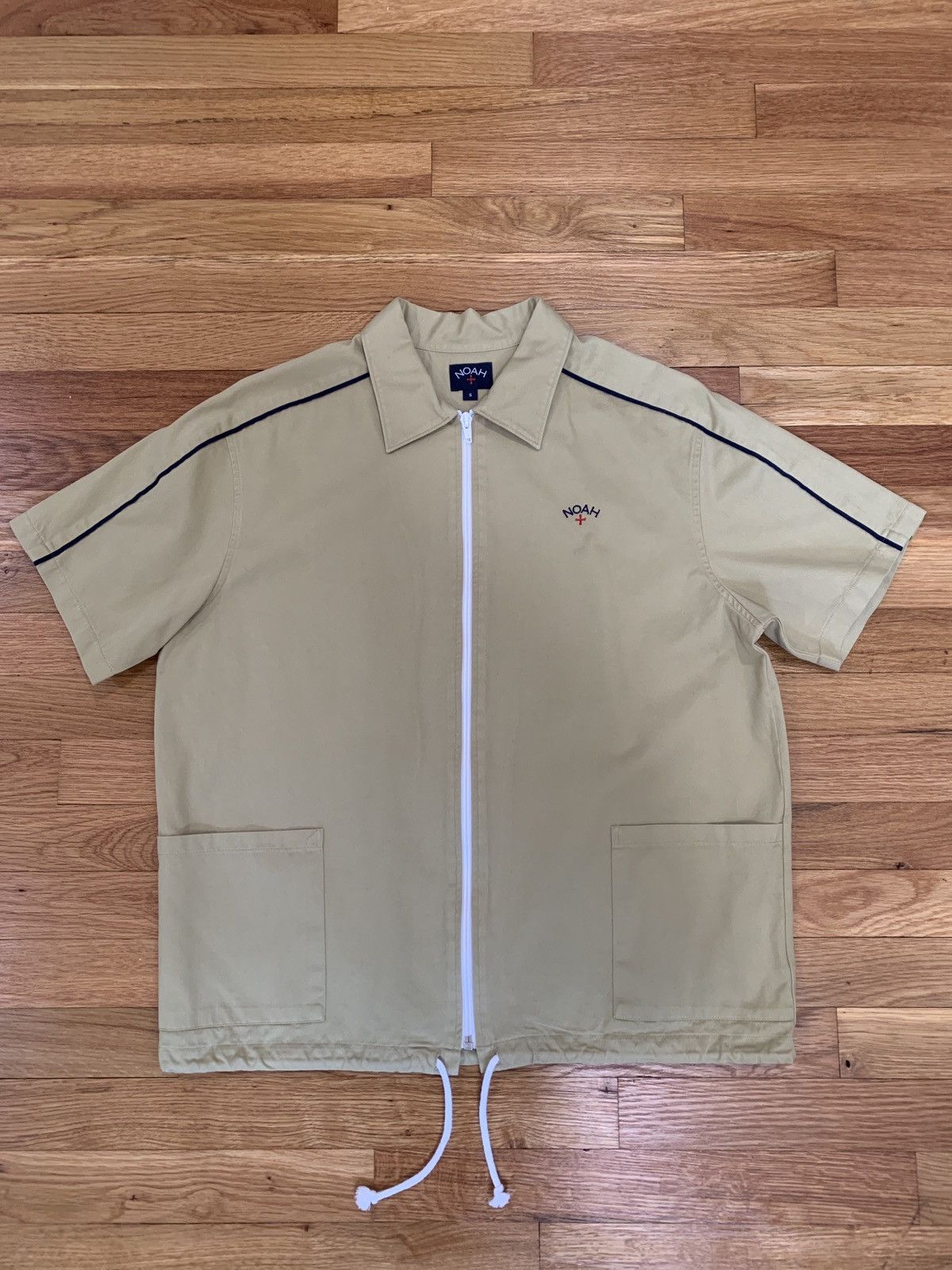 Noah NOAH - Zip Up Shooting Shirt Beige - Small Size US S / EU 44-46 / 1 - 1 Thumbnail