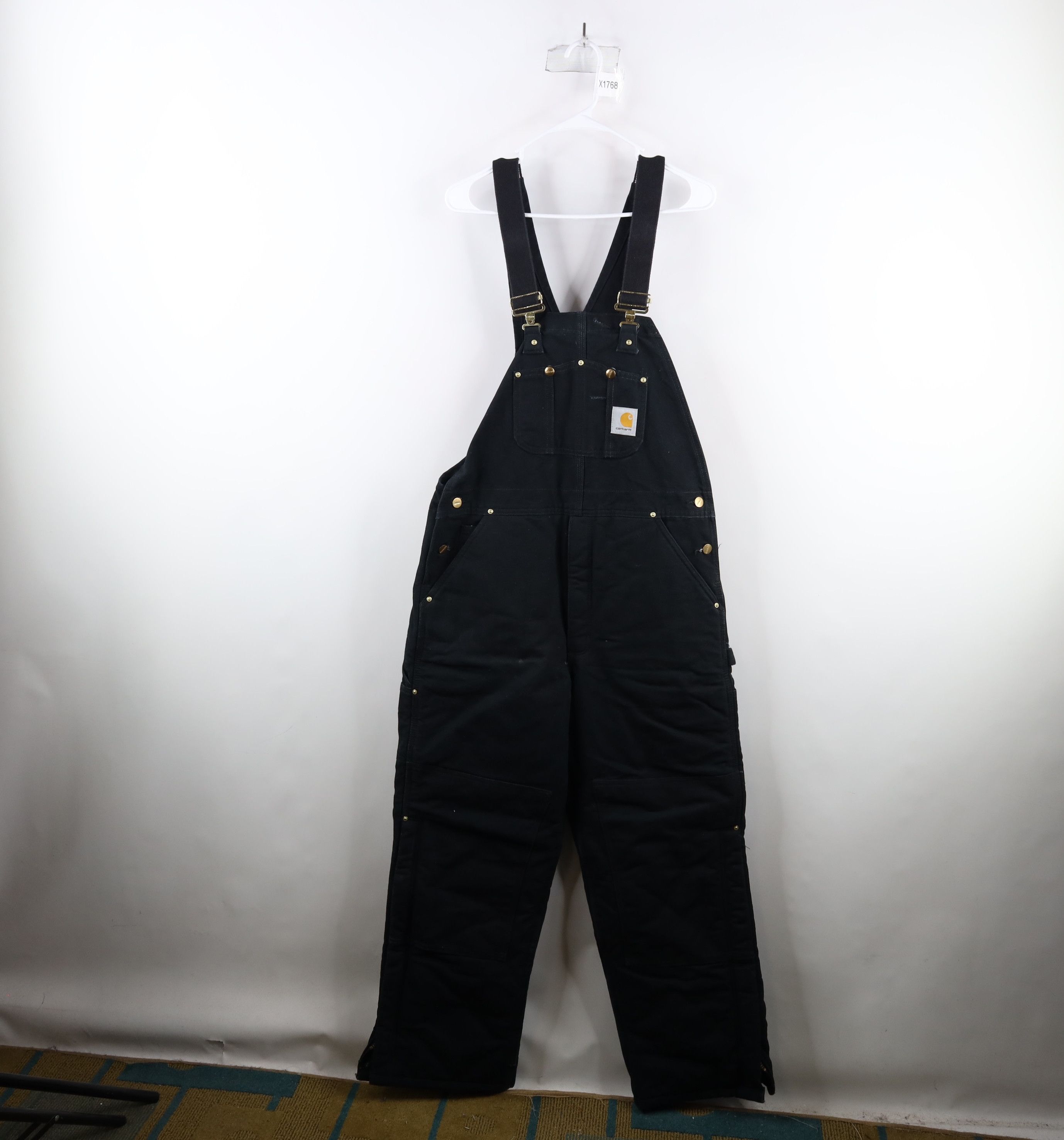 image of 90's Carhartt Insulated Double Knee Overalls in Black, Men's (Size 36)