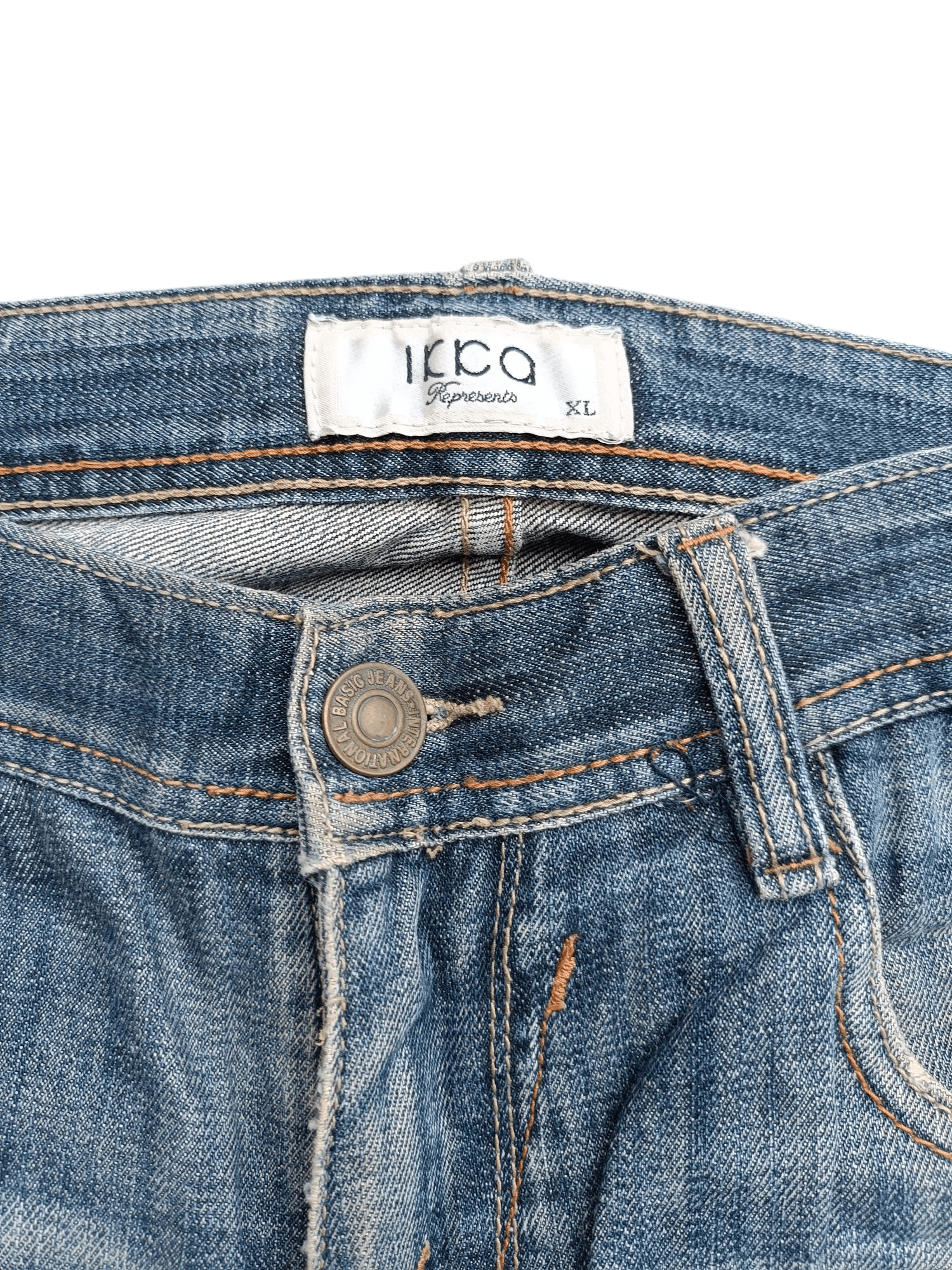 Japanese Brand FYEE 🔥 IKCA DISTRESSED RARE DESIGN DENIM E240i Size US 34 / EU 50 - 4 Thumbnail