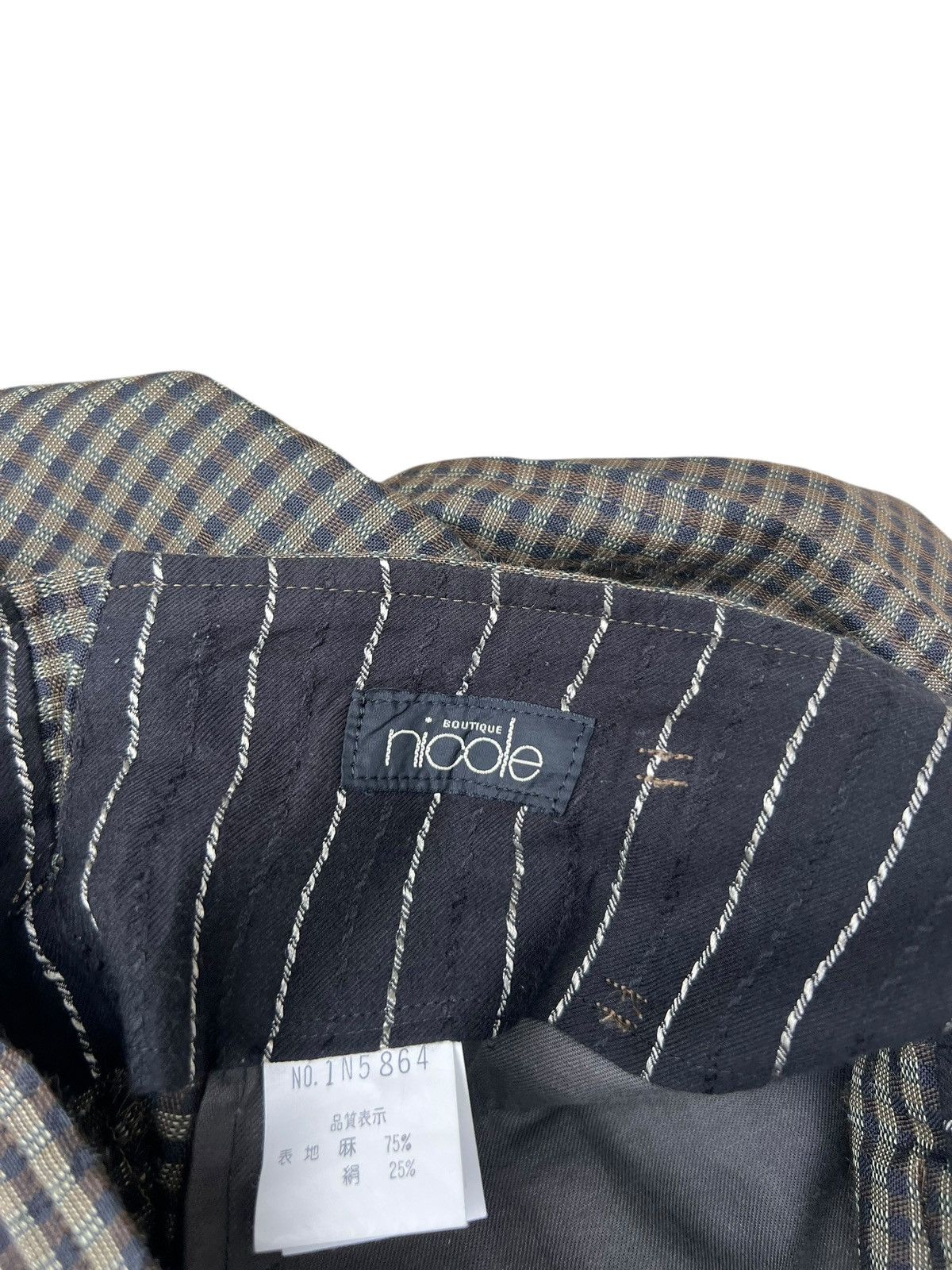 Matsuda 90s Nicole Stripe Linen Silk Jacquard Balloon Trouser Size US 29 - 20 Thumbnail