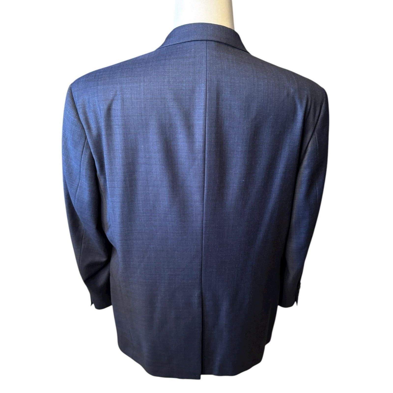 Ralph Lauren Ralph Lauren Wool Navy Blue Plaid Two Button Sport Coat Size 44R - 4 Thumbnail