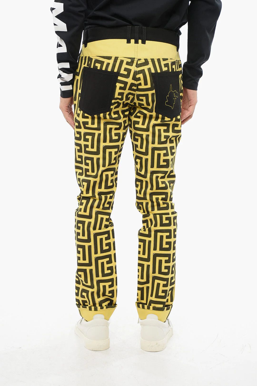 Balmain og1mm0326 Pokemon Two Tone Jeans in Yellow/Black Size US 32 / EU 48 - 2 Thumbnail