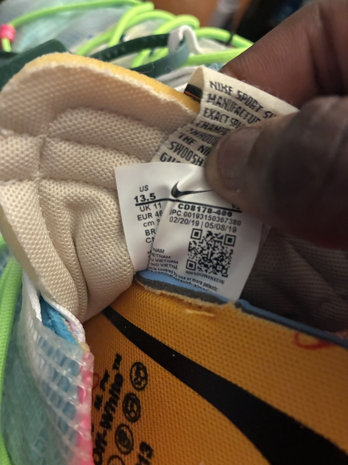 Nike Nike X Off White Light Blue Vapor Street Size US 12 / EU 45 - 8 Thumbnail