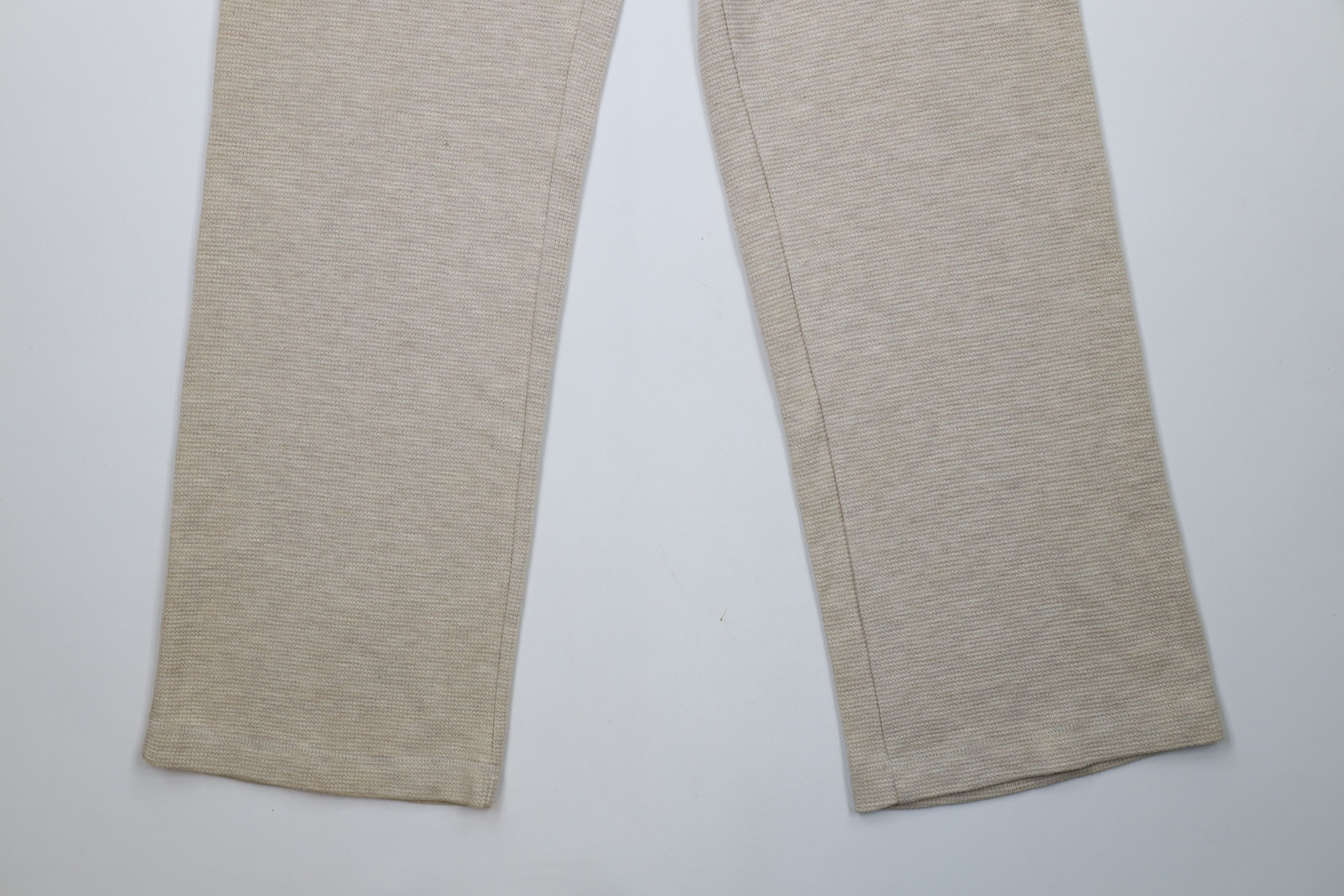 Ralph Lauren × Vintage Vintage 90s Ralph Lauren Waffle Knit Wide Leg Pants Beige Size 34" / US 12 / IT 48 - 4 Thumbnail