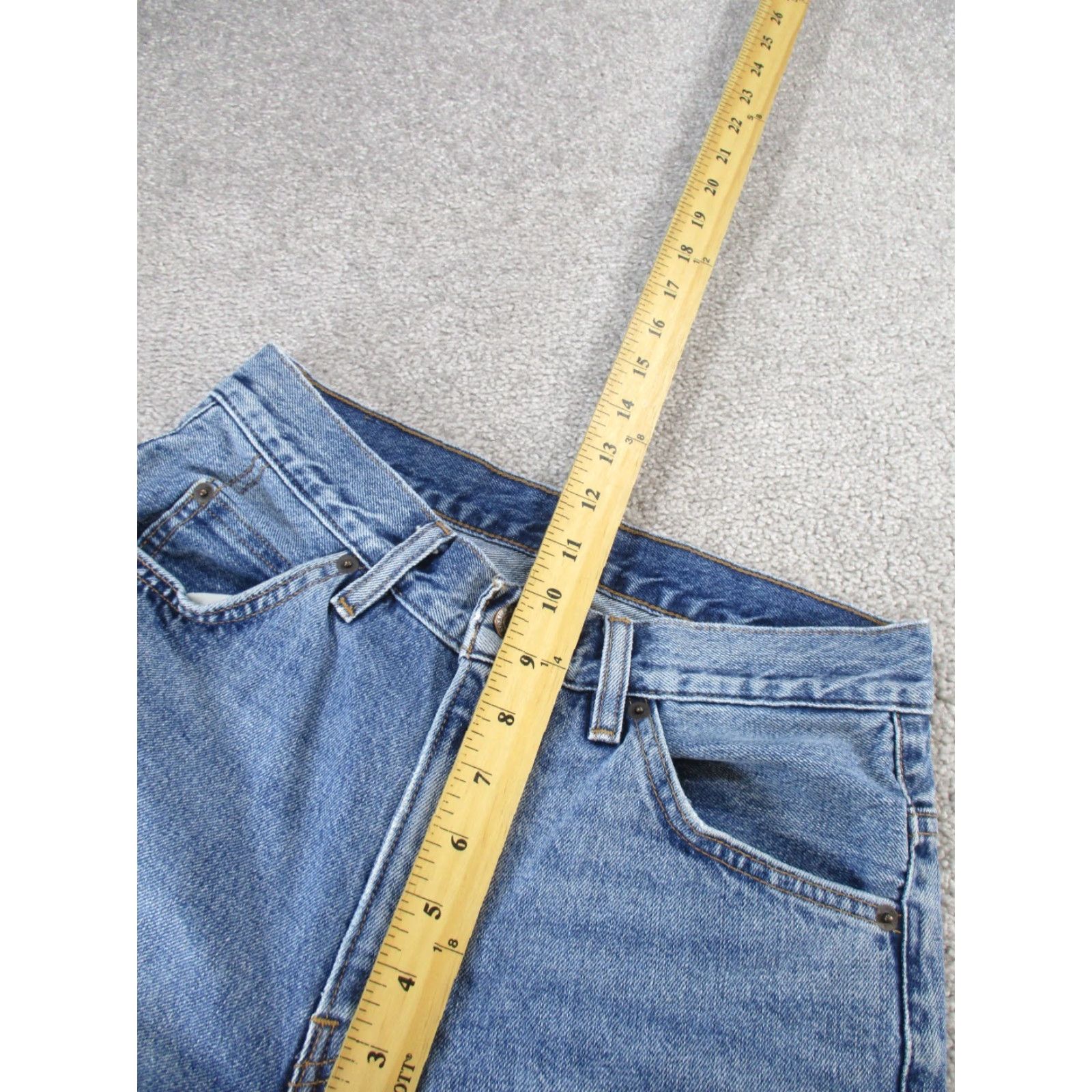 Levi's Levis 517 Jeans Womens 26 Cropped Bootcut Light Wash Patchwork Denim Orange Tab* Size 26" / US 2 / IT 38 - 7 Thumbnail