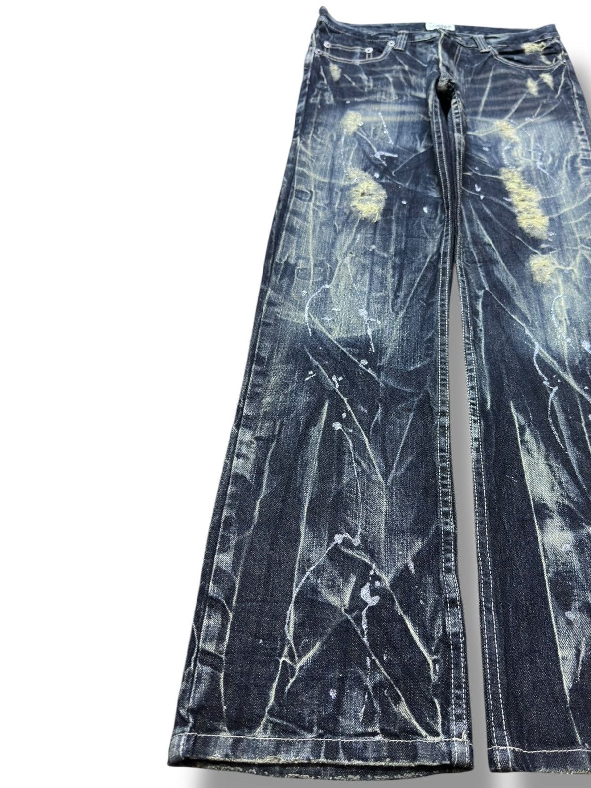 Kapital Vintage Nylaus Clothing Paint Splatter Distressed Denim Size US 31 - 3 Thumbnail