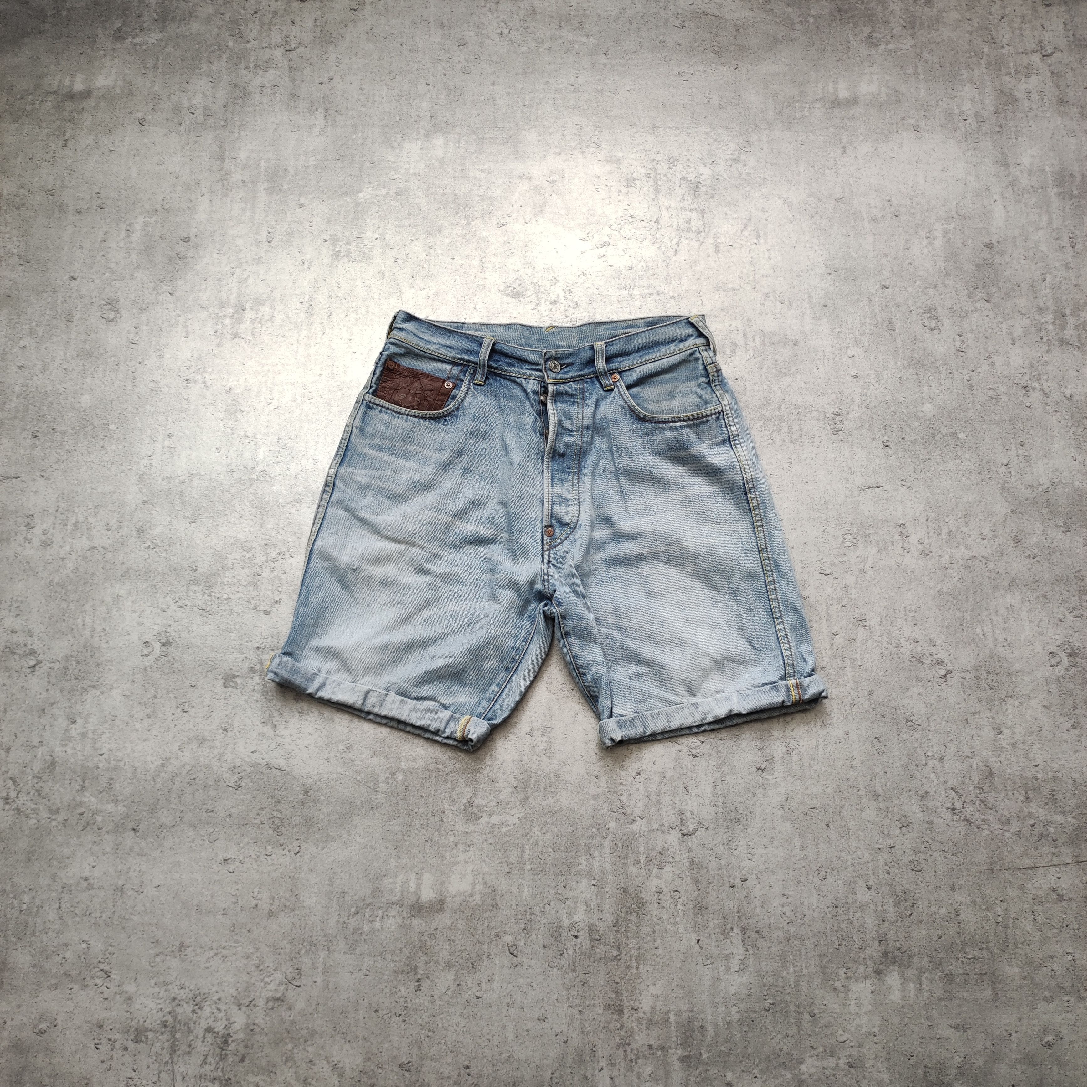 Evisu × Japanese Brand Japanese Brand Evisu Japan Classic Double Logo Denim Shorts Size US 34 / EU 50 - 2 Thumbnail