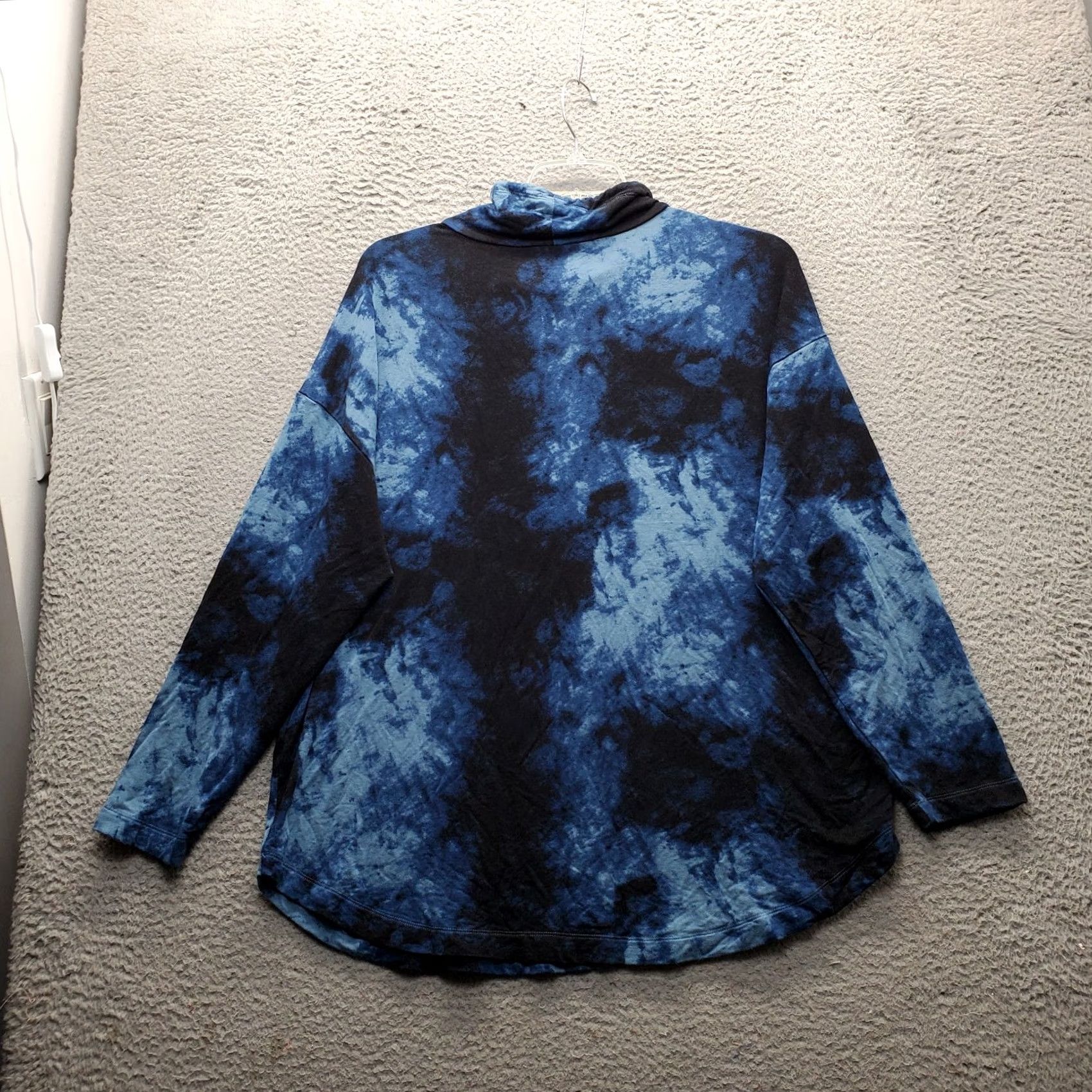 Vintage Tahari Women's 1X Tie-Dye Stretch Mock Neck Long Sleeve Knit Pullover Sweater Size XL / US 12-14 / IT 48-50 - 2 Thumbnail