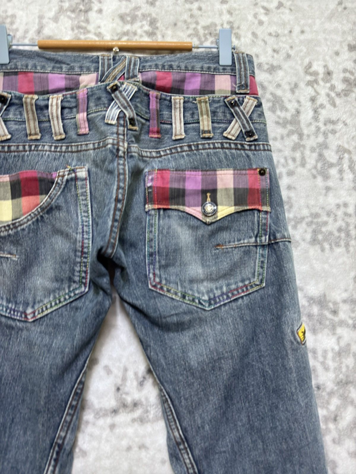 Hysteric Glamour Rare Dominate Handcrafted Plaid Double Waist Grunge Jeans Size US 29 - 10 Thumbnail