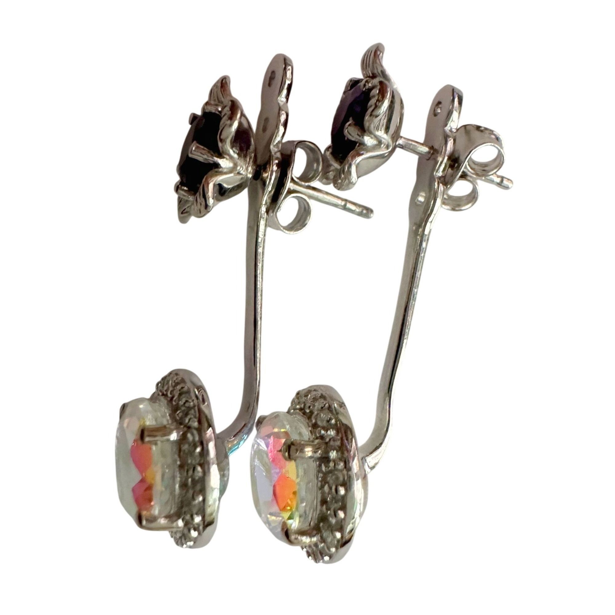 Other Amethyst Flower Stud Earrings with Beautiul (Removable) Rain Size ONE SIZE - 5 Thumbnail