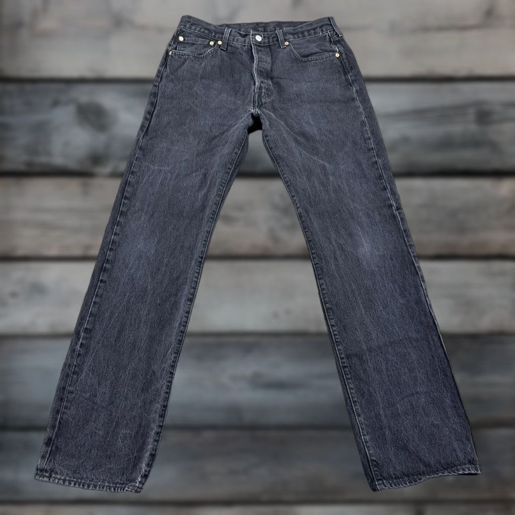 Levi's Levi's 501 Jeans Mens 34x36 Black Straight Leg Regular Fit Dark Wash Cotton Denim Vintage No Size US 34 / EU 50 - 1 Thumbnail