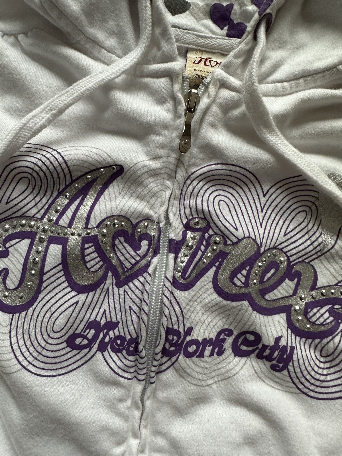 Avirex Vintage Y2K Avirex Bejeweled Zip Up Hooded Sweatshirt Size XS / US 0-2 / IT 36-38 - 3 Thumbnail