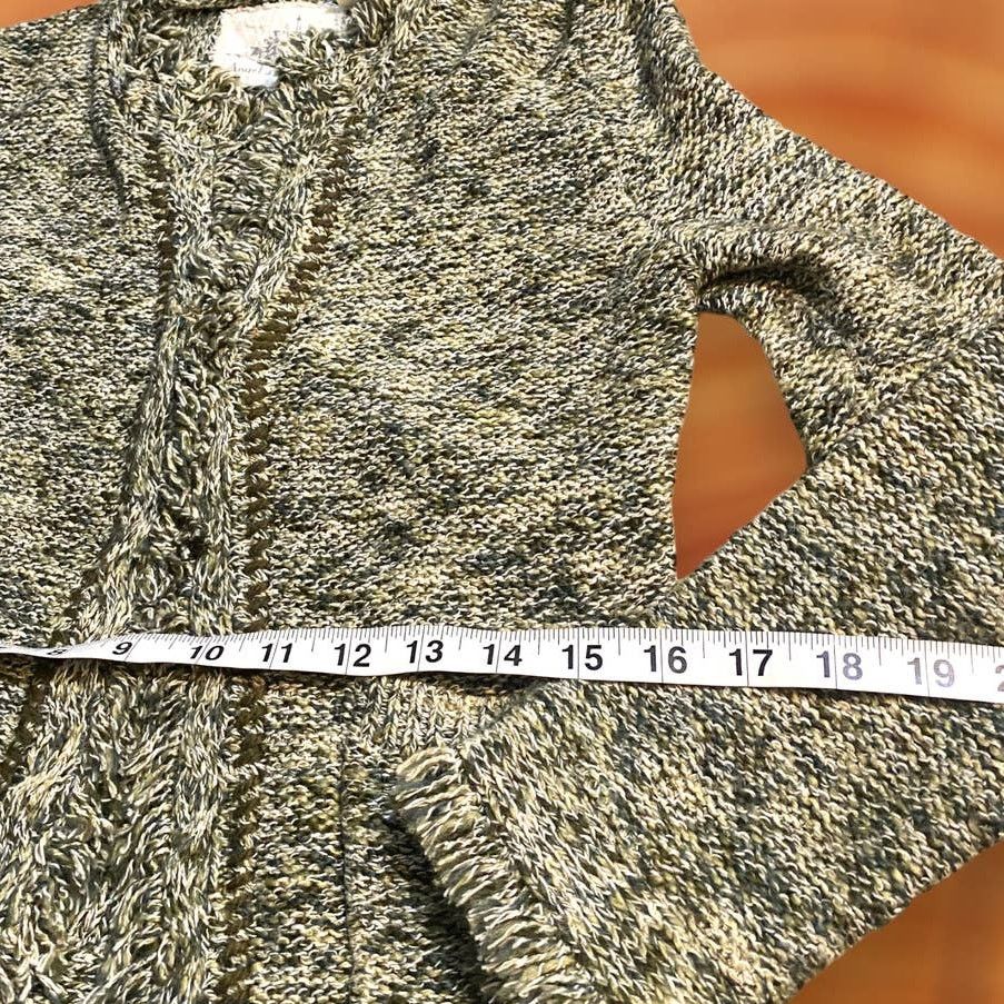 Anthropologie Angel of the North Anthro Green Knit Fringe Cardigan Size M Size M / US 6-8 / IT 42-44 - 5 Thumbnail