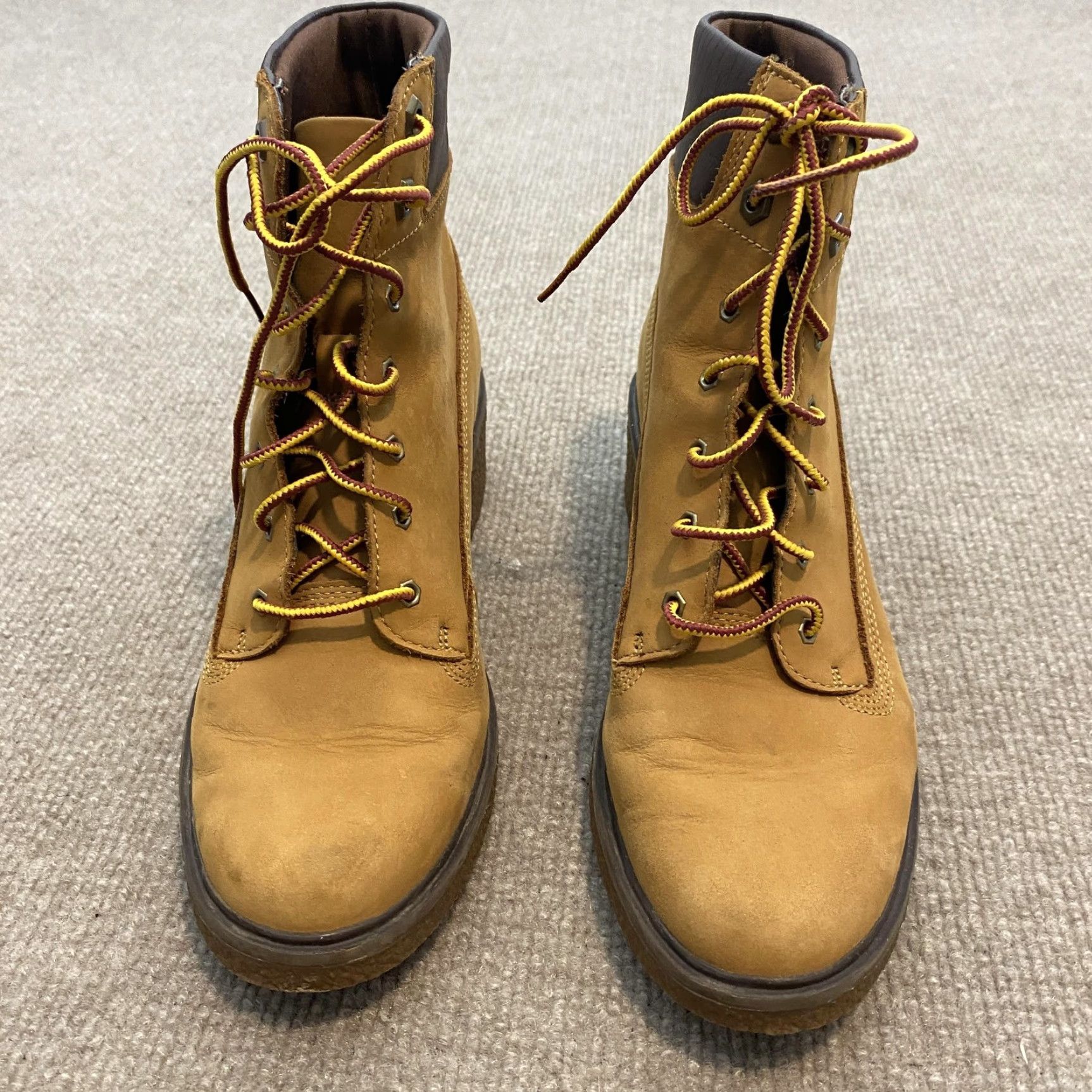 Timberland Timberland Boots Womens Size 7 Brown Nubuck Ankle Lace Up Block Heel A1KLL Size US 7 / IT 37 - 4 Thumbnail