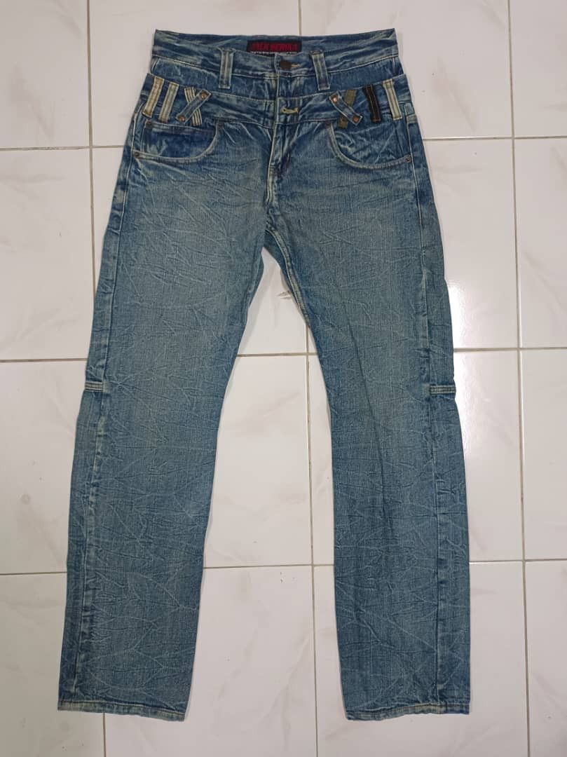 If Six Was Nine Vtg Jack Serika Double Waist Seditionaries Punk Denim Pants Size US 29 - 2 Thumbnail