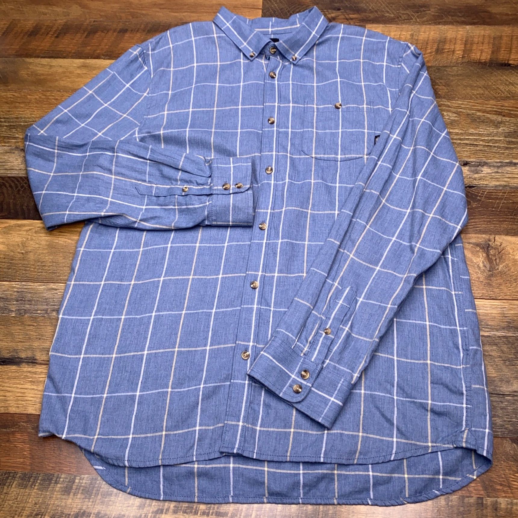 Vans Vans Shirt Mens XL Blue Plaid Button Up Size US XL / EU 56 / 4 - 3 Thumbnail