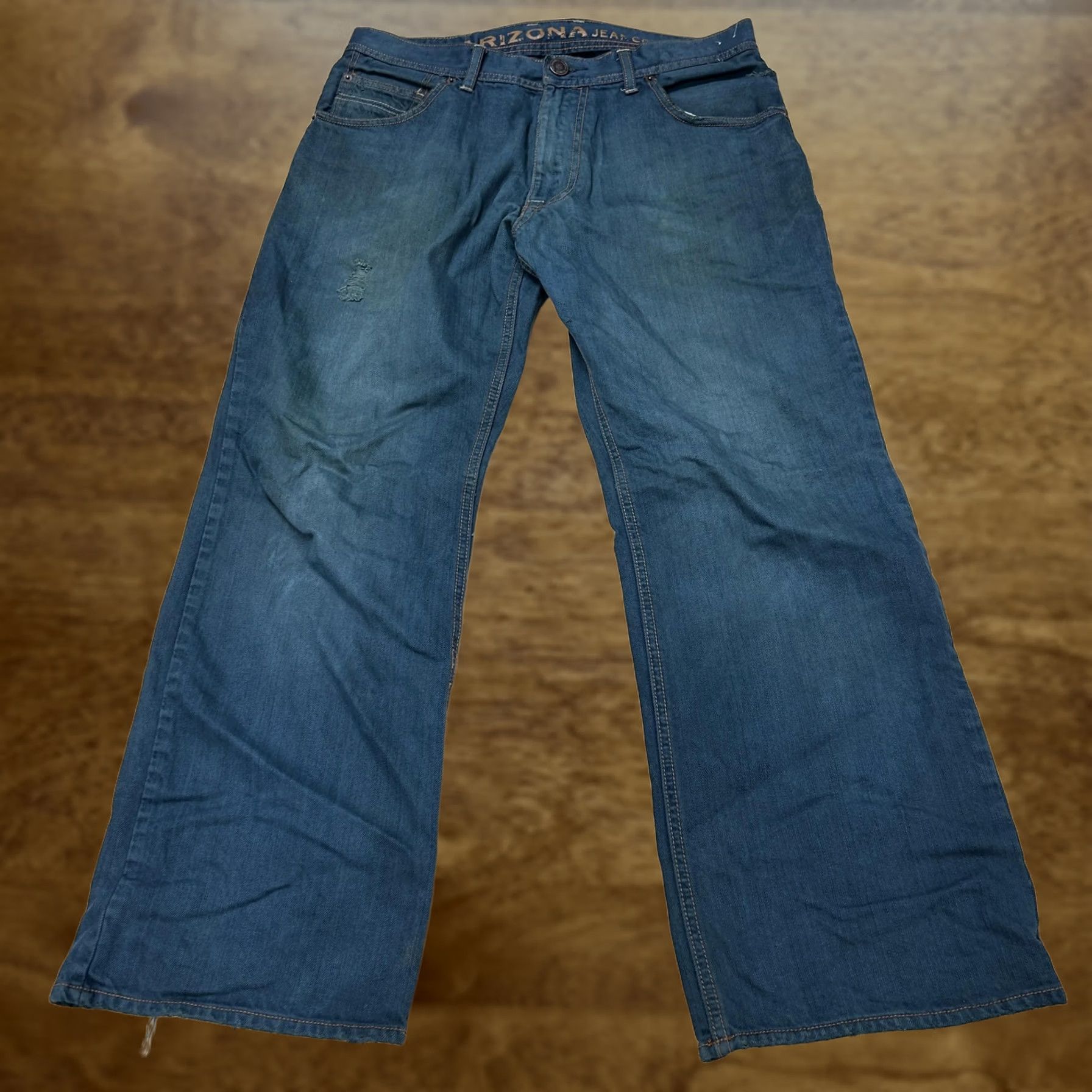 Vintage Arizona Jean Co. Mens Jeans Relaxed Fit Straight Blue Denim Medium Wash 33x30 Size US 33 - 1 Thumbnail