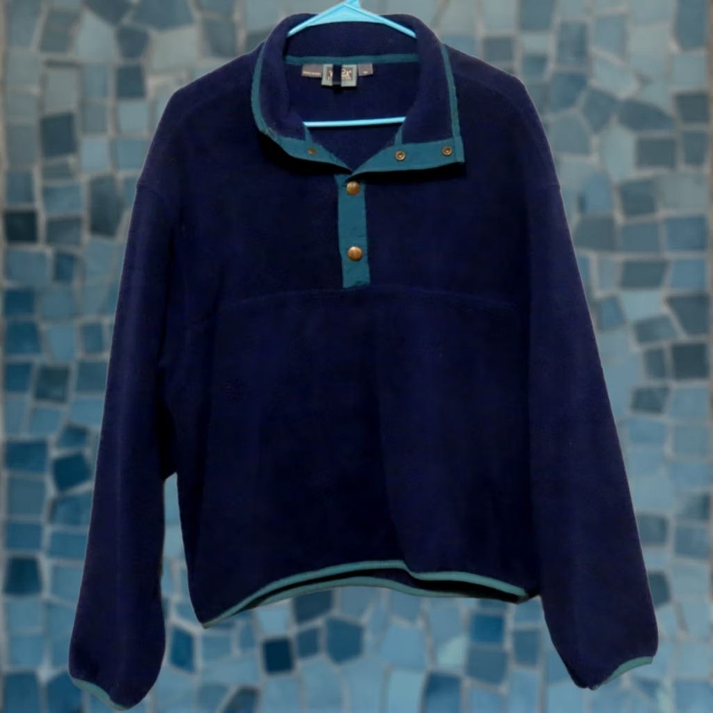 Vintage VINTAGE Woolrich Pullover Shirt M 1/2 Snap Fleece Blue Turquoise 80s Outdoor Men's Size US M / EU 48-50 / 2 - 1 Thumbnail