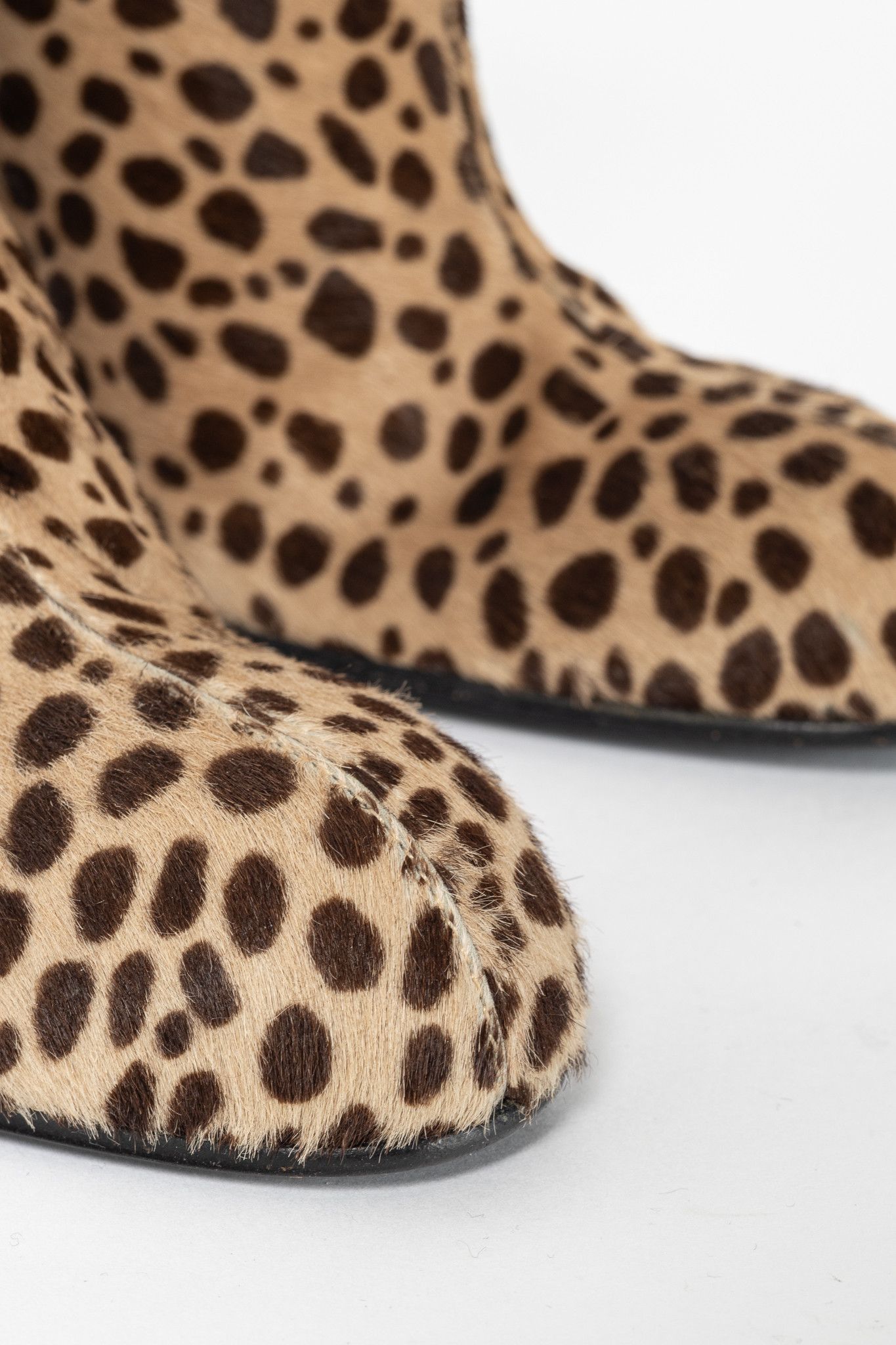 Versace Gianni Versace Camel & Brown Cheetah Calf-Hair Booties Size US 7.5 / IT 37.5 - 7 Thumbnail