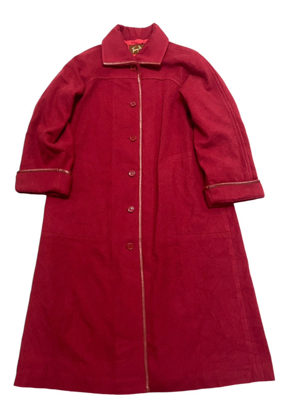 Thierry Mugler Thierry Mugler Red Wool Overcoat Size M / US 6-8 / IT 42-44 - 3 Thumbnail