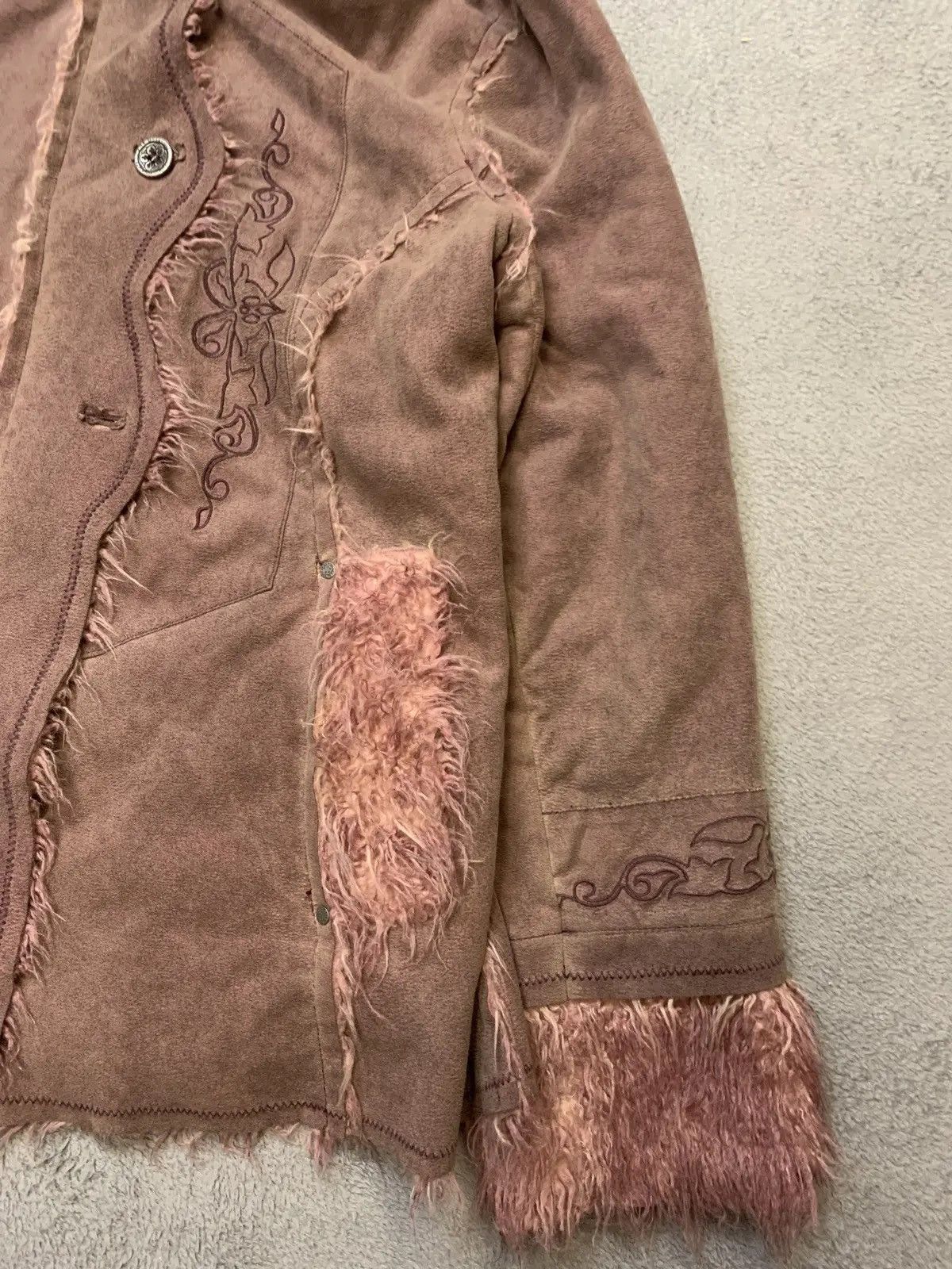 Vintage Vintage Y2K Opium Sued Style Fuzzy Fur Hood Owens Style Size US S / EU 44-46 / 1 - 2 Thumbnail
