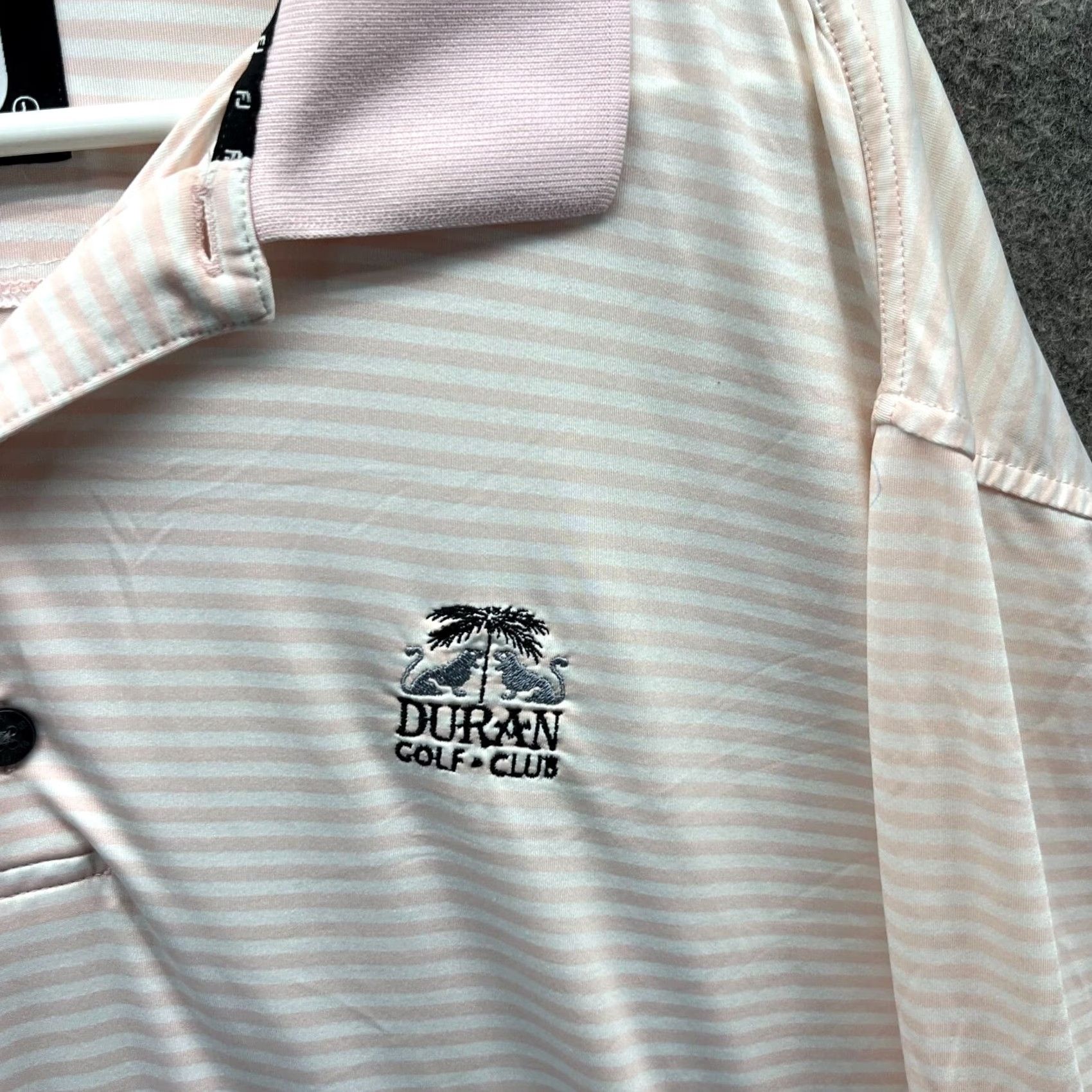 Footjoy Footjoy Polo Shirt Mens Large Pink Striped Embroidered Golf Club Duran Titleist Vintage Size US L / EU 52-54 / 3 - 4 Thumbnail