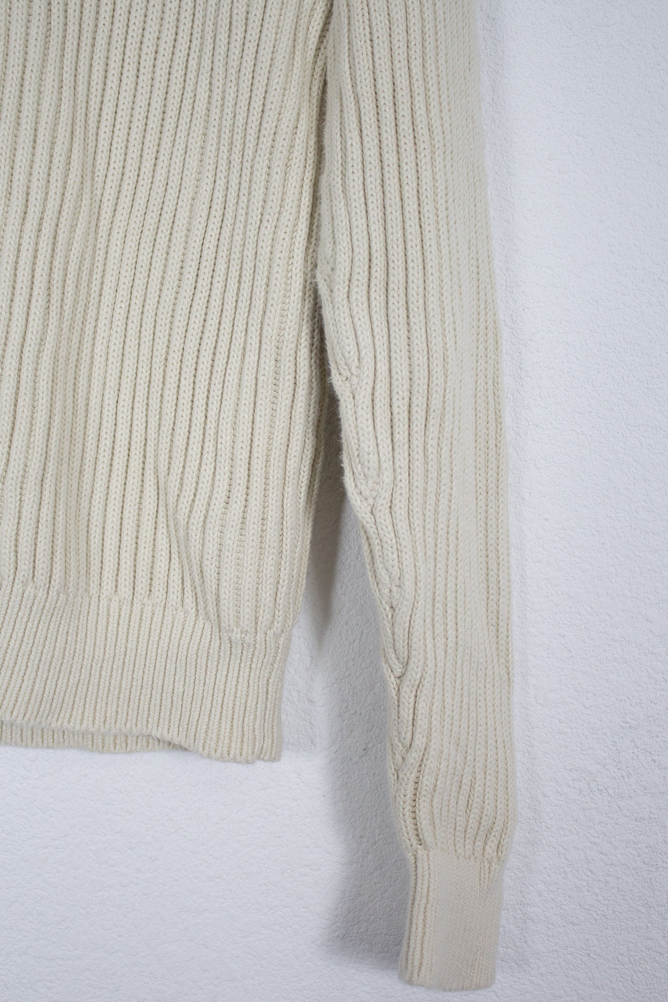 Designer × L.L. Bean × Vintage Vintage L. L. Bean Beige Zip Ribbed Sweater 90s NZ Size US L / EU 52-54 / 3 - 3 Thumbnail