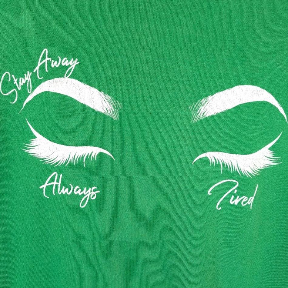 Comfort Colors Comfort Colors Sweatshirt Womens Size Large Green Brows Lashes Stay Away Always Tired OVERSIZED Size L / US 10 / IT 46 - 3 Thumbnail
