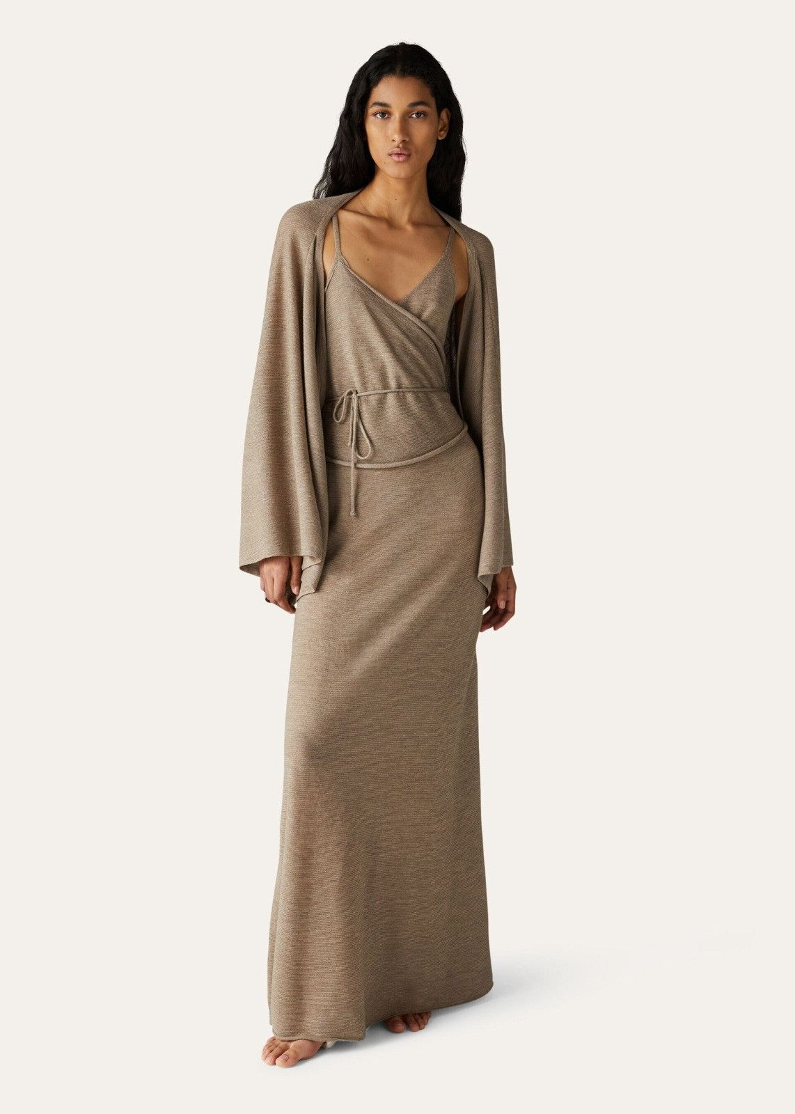 Loro Piana o1srvl11e1125 FAN1854 Cocooning Dress in Brown Size M / US 6-8 / IT 42-44 - 4 Thumbnail