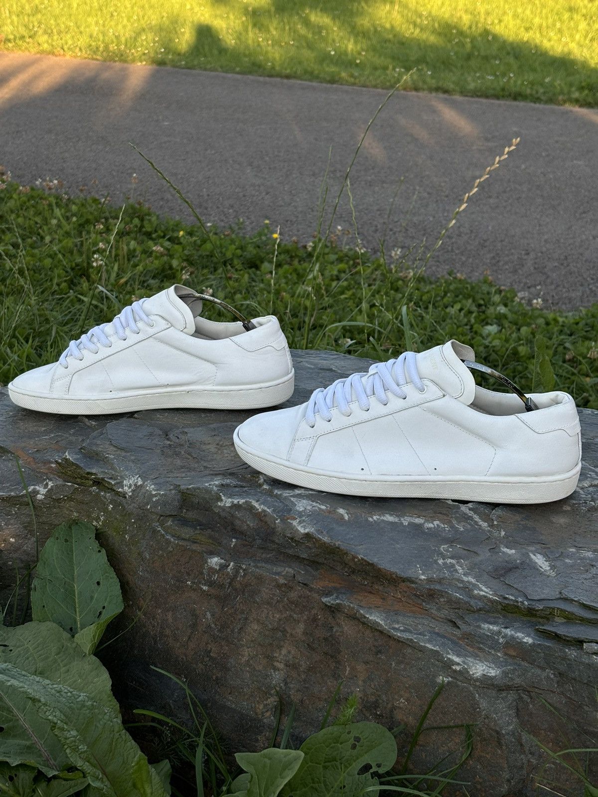 Saint Laurent Paris YSL Paris SL/01 Signature Court Classic Leather Low Top Sneaker Shoes Trainers Size US 10 / IT 40 - 2 Thumbnail
